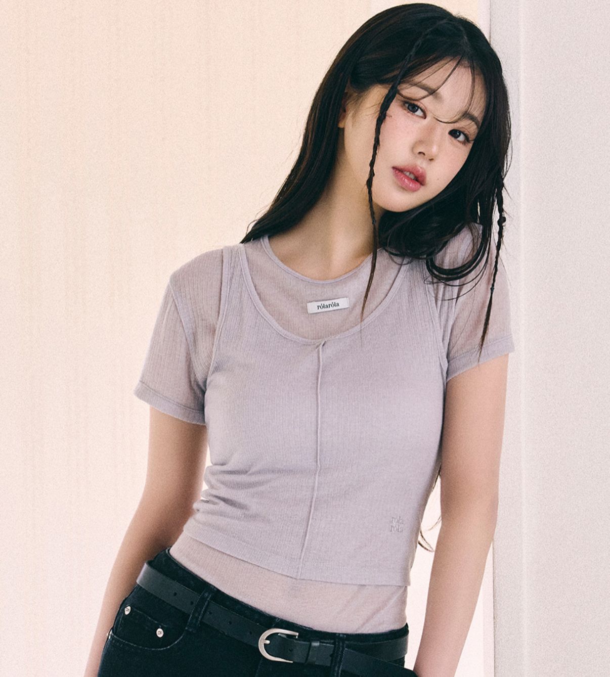 🎀Rolarola 🎀 NUBASIC TENCEL HALF T-SHIRT SET 張元英同款！ 可以一套着，又可以分開兩件着!一套衫3種著法 原價45000won 獨家折扣優惠 size: s/m White/black / grey / 28/3截單