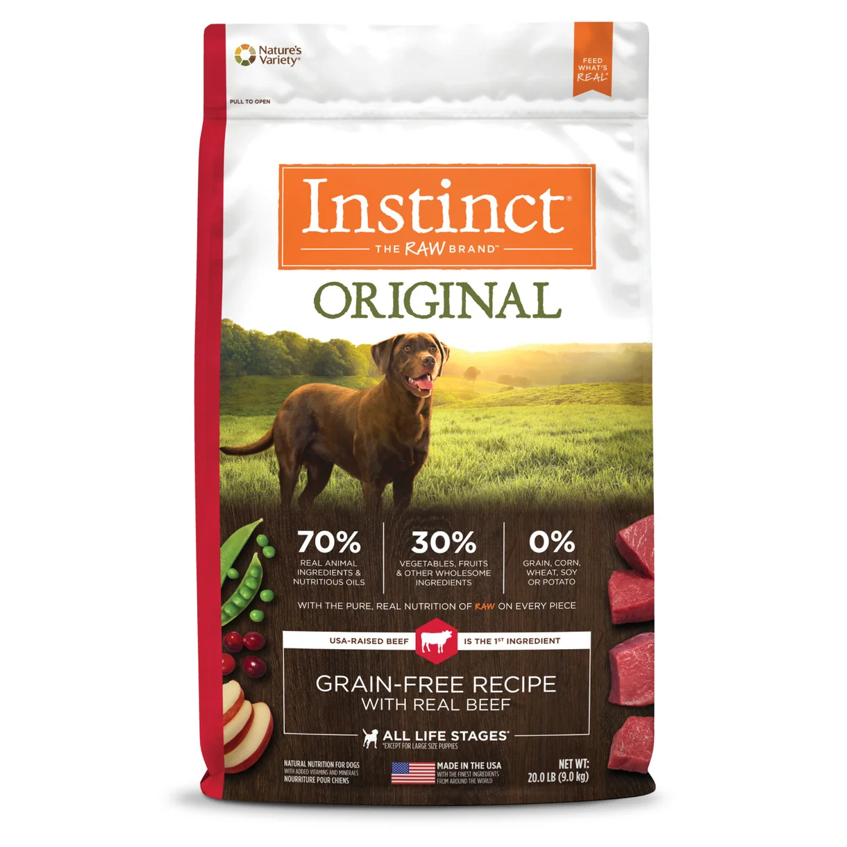 Instinct 本能  經典系列 無穀物 牛肉 狗糧  20Lbs