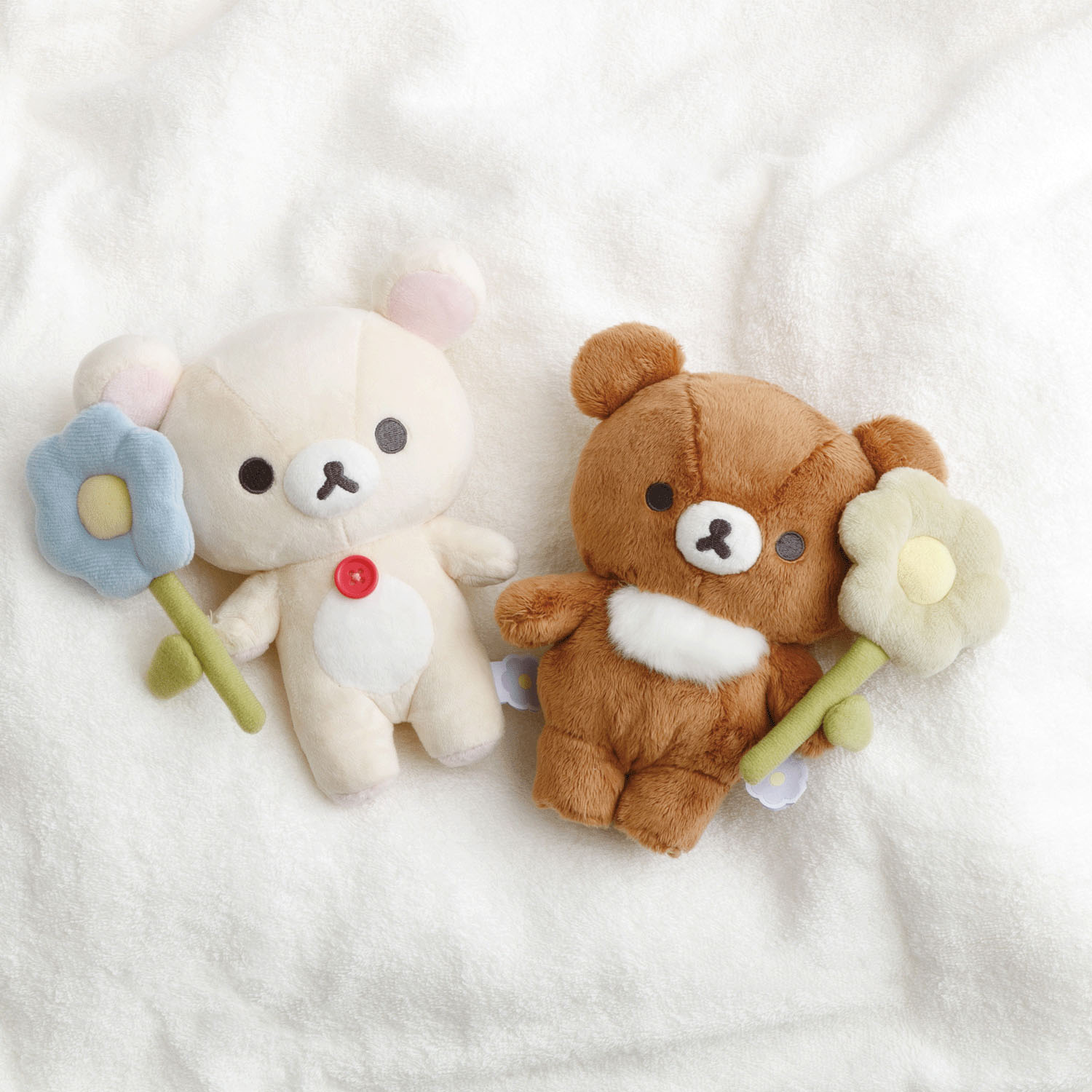 鬆弛熊 - 花朵系列公仔 (小白熊款)