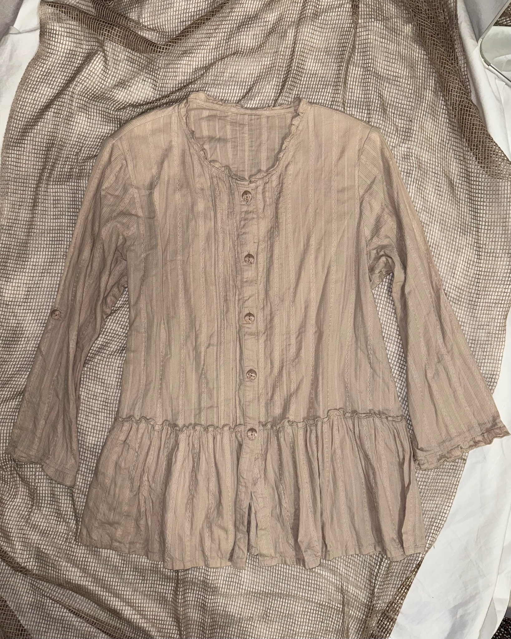 Peplum Button-Down Blouse