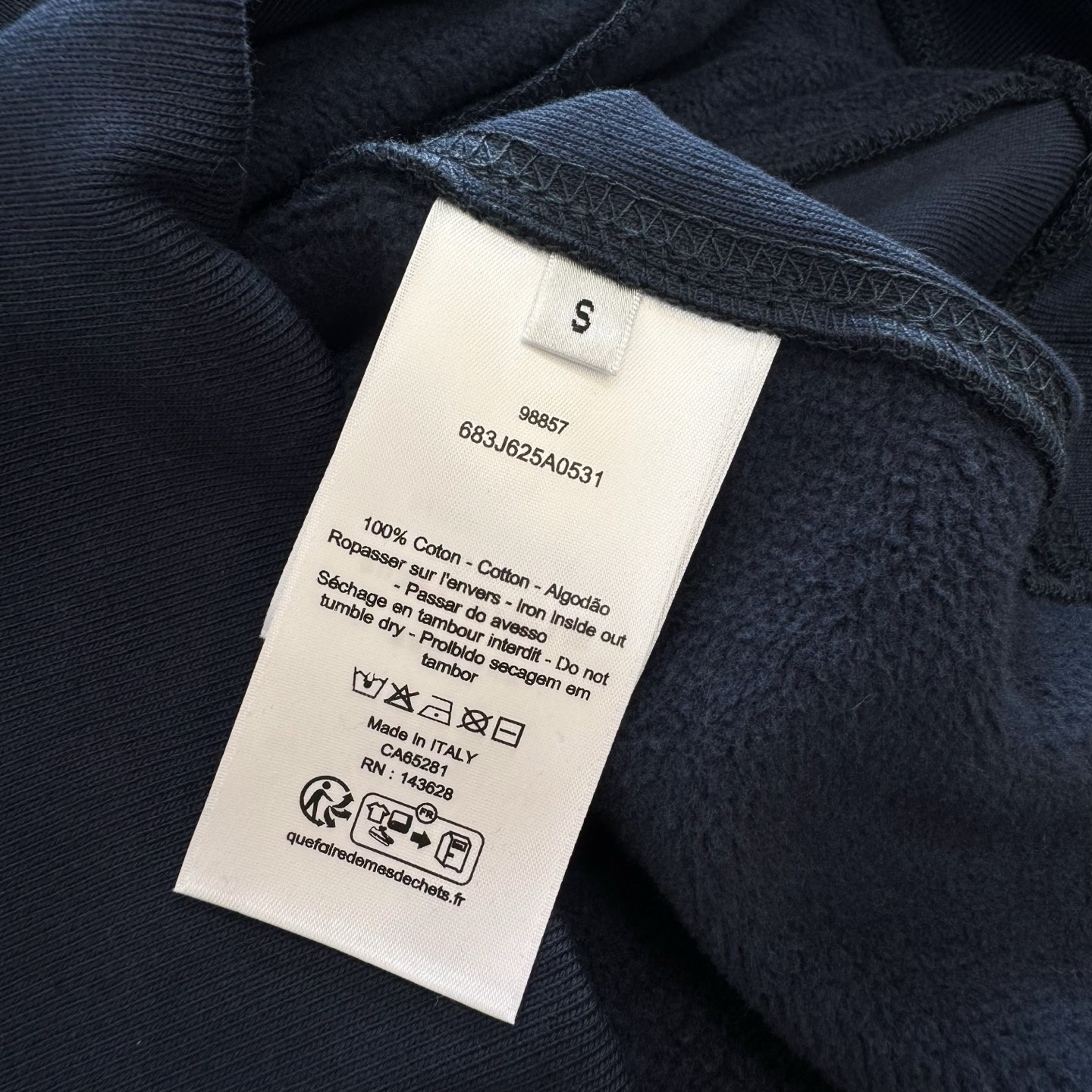 【頂級原單】Dior Sweatshirt à col zippé 刺繡標誌拉鍊領抓絨衛衣