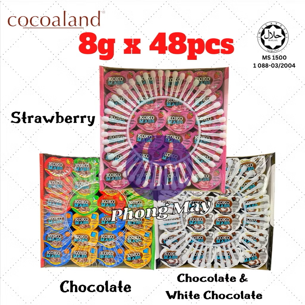 48pcs x 10g Kokomass Chocolate Spread [Chocolate / Black & White / Strawberry]