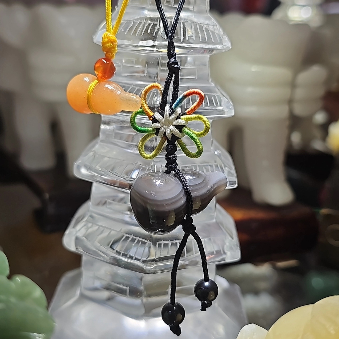 化病辟邪黑曜石葫蘆吊飾