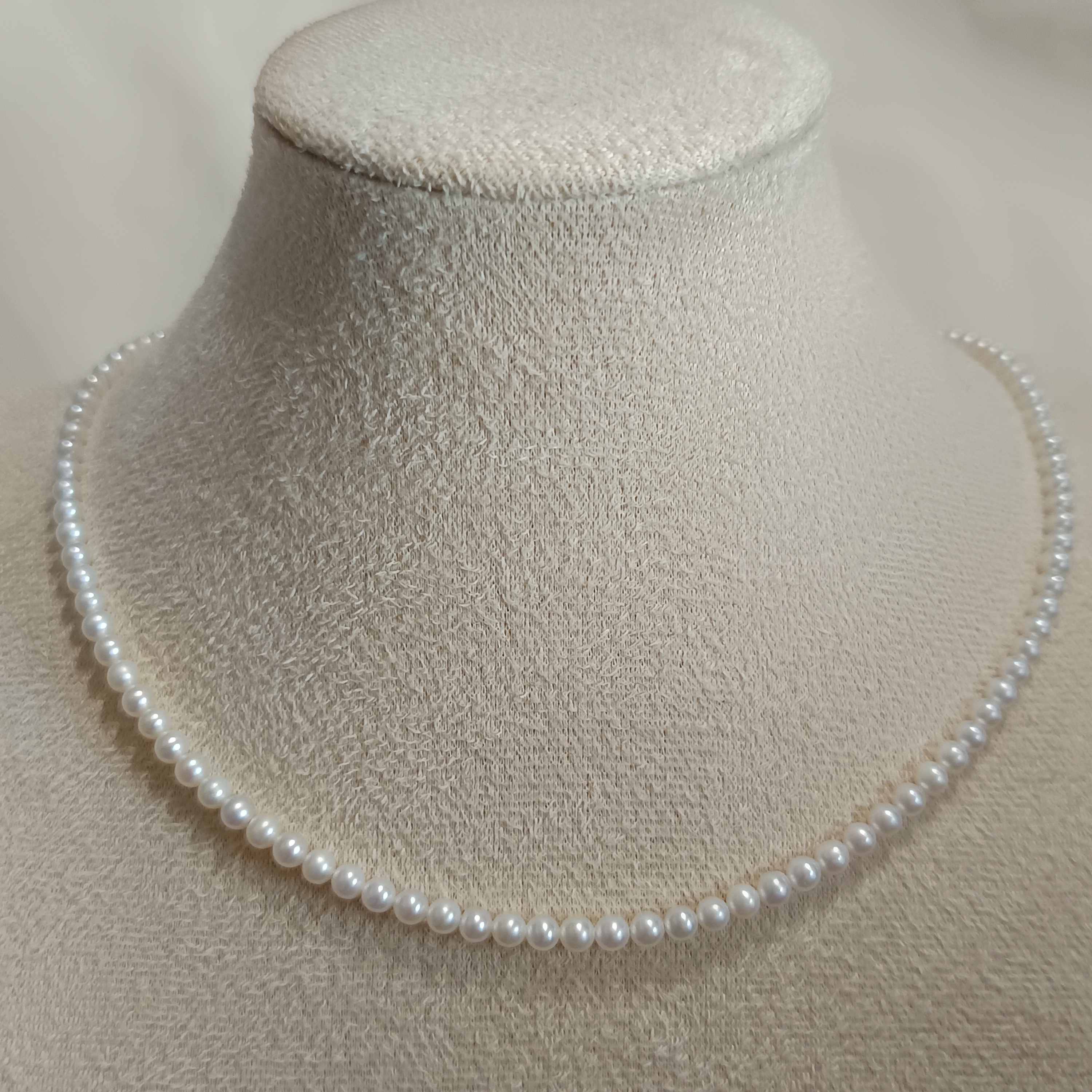 近正圓強光淡水AK白細胞baby珍珠注白金愛心尾鍊扣時尚鎖骨鍊