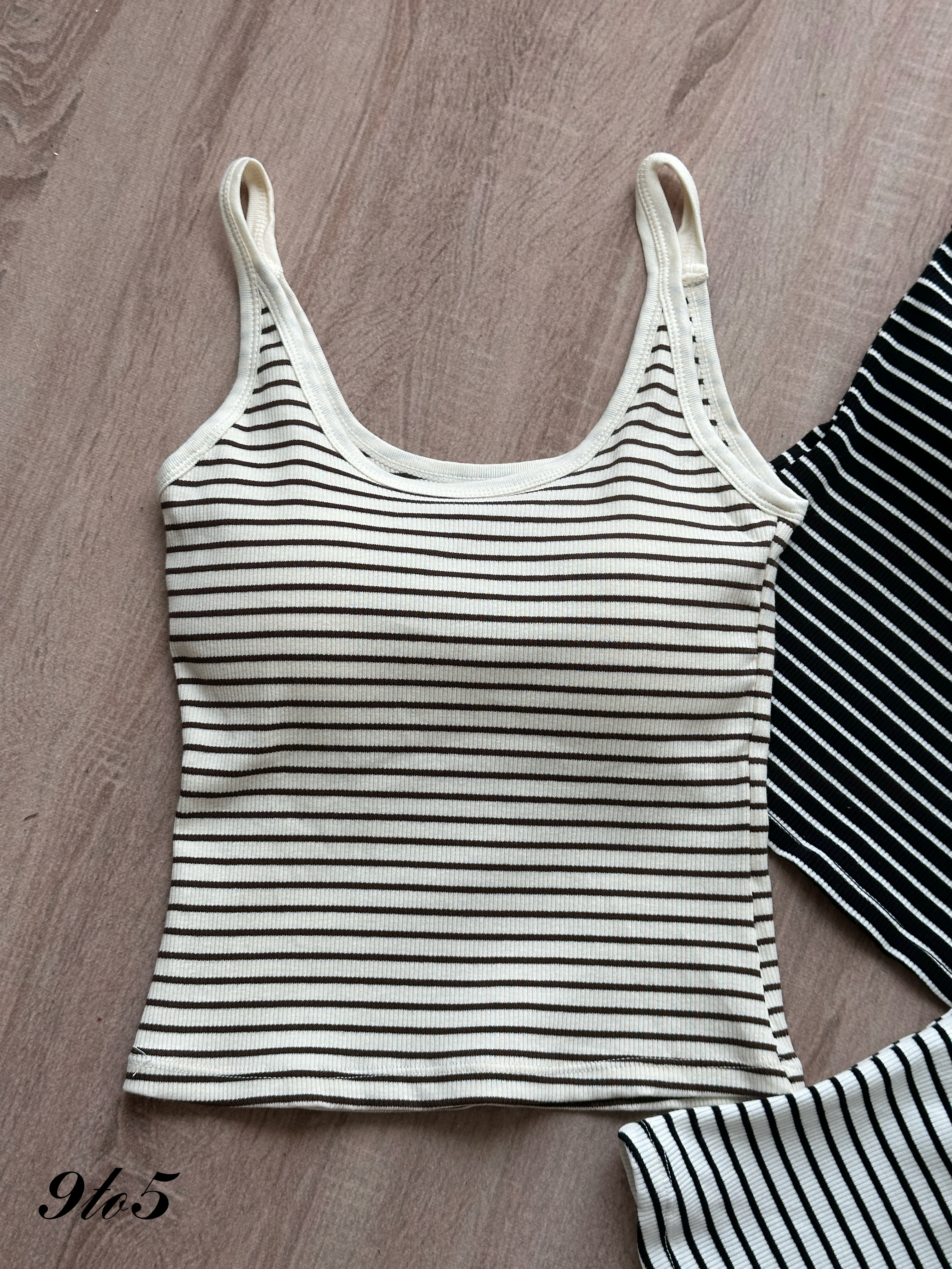 T4411 Striped Ribbed Tank Top - 3 Colors 