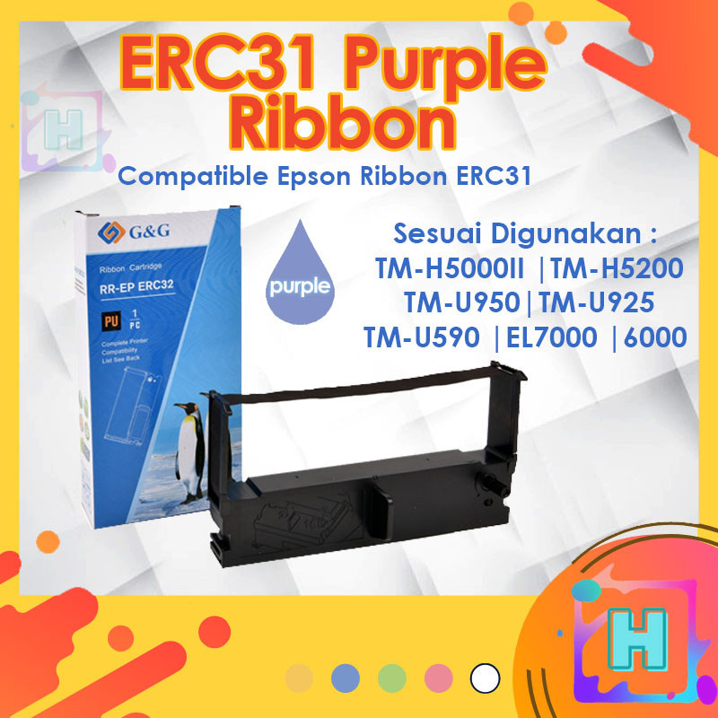 Compatible Epson Ribbon ERC31 ERC-31 TM-H5000II TM-H5200 TM-U950 TM-U925 TM-U590 M930 TMH5000 NK-9300 RE-2000 NCR7453