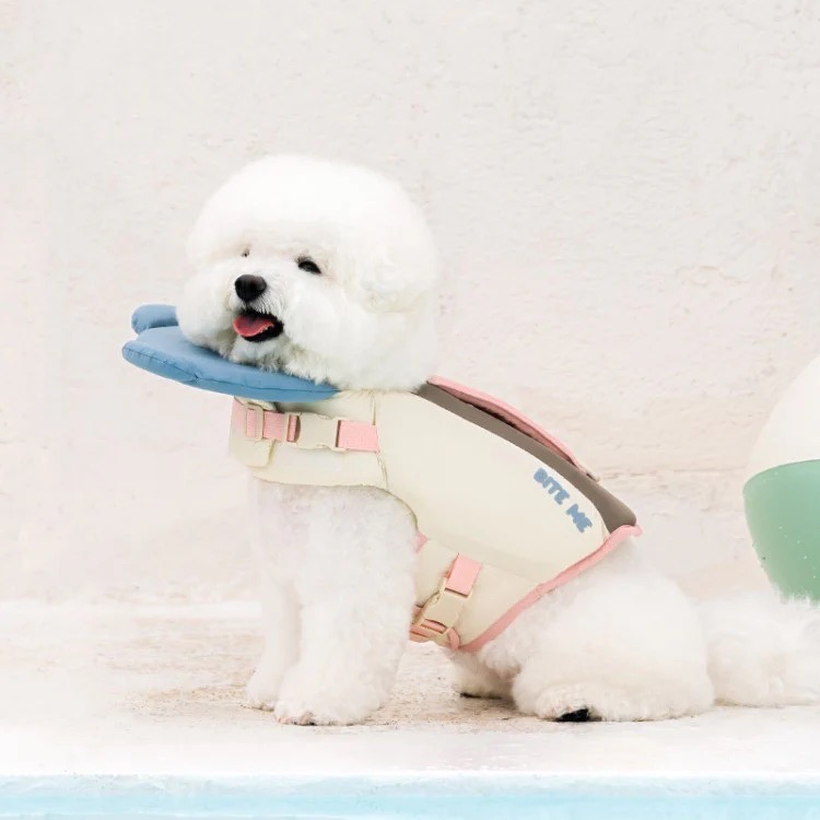*BiteMe🇰🇷Aqua Bear 熊仔造型寵物救生衣 (藍白色)