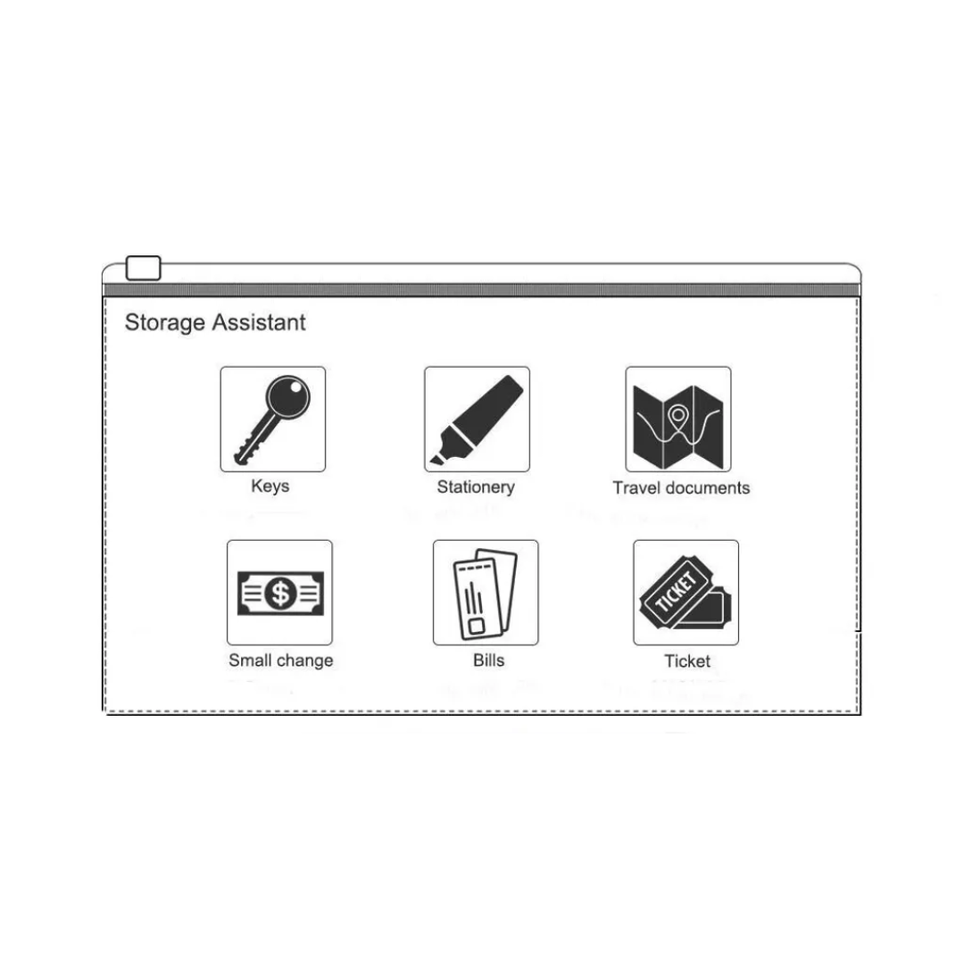 Transparent A5 Size Zipper Bag 170mm × 235mm (Random Color)