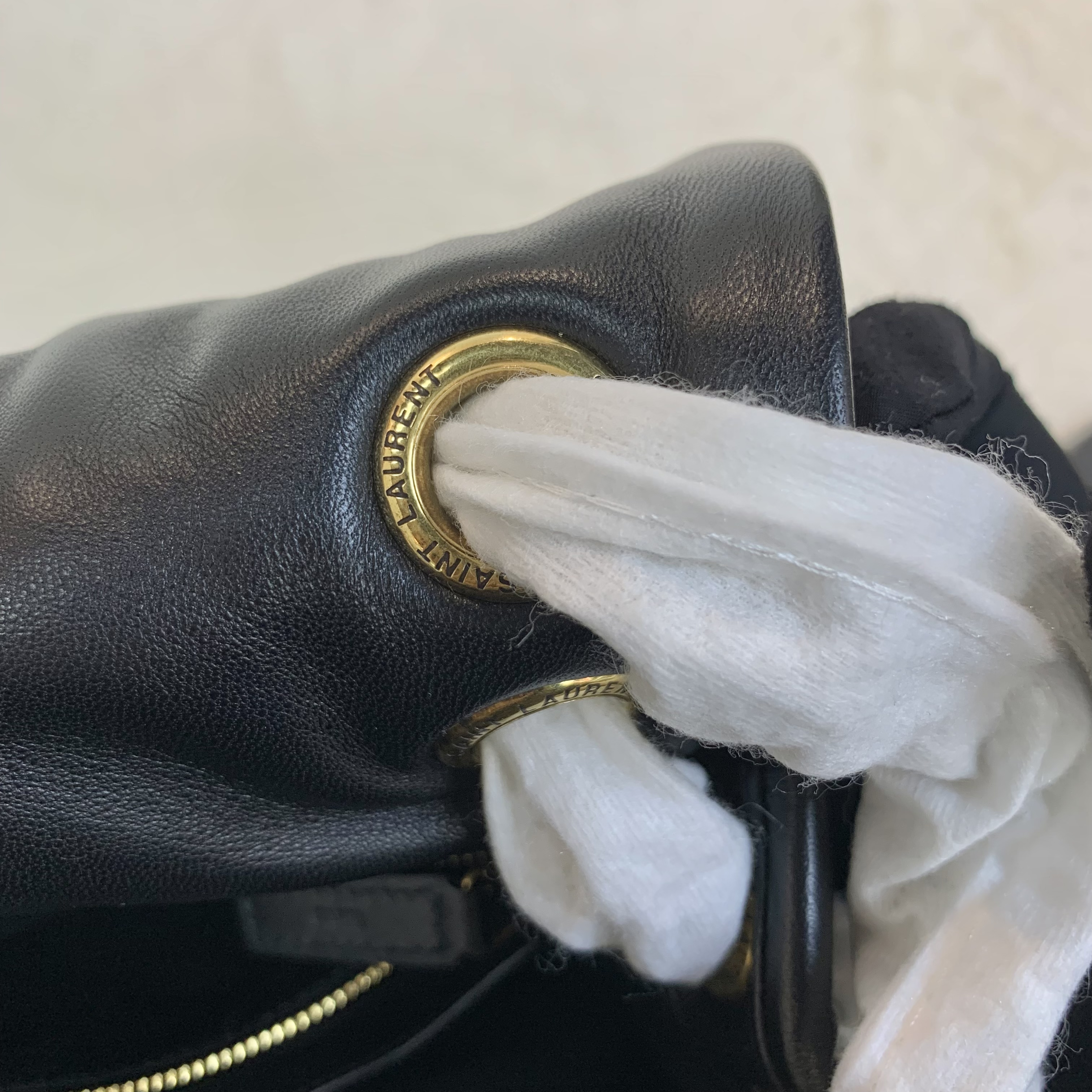 25年單 YSL Jamie 黑金羊皮單肩包