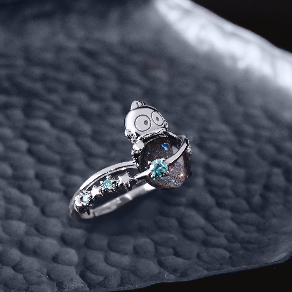📦訂購 台灣限定 三麗鷗SanrioＸSTORY 故事銀飾 Hangyodon 星球系列 水怪 晶鑽造型戒指