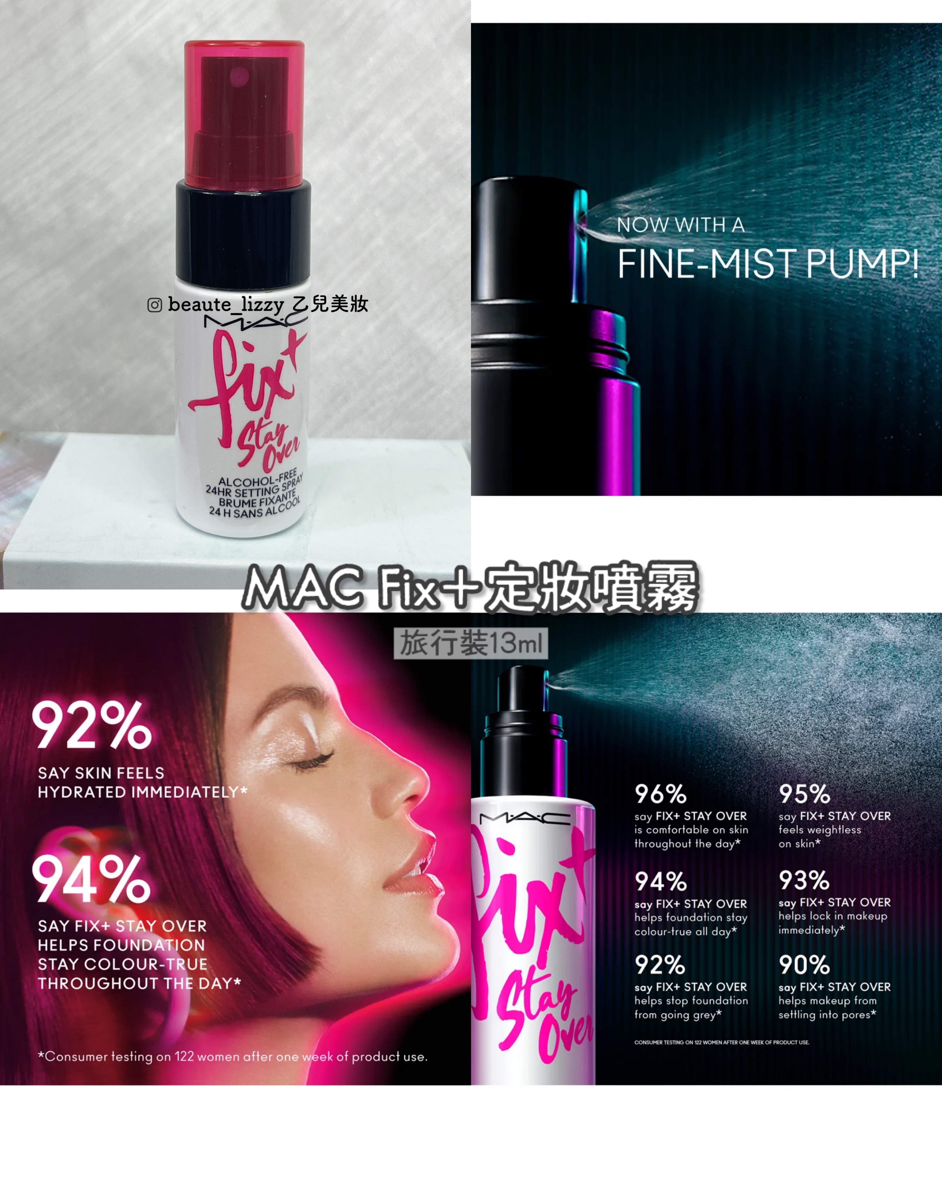 Macy's Make up Mini Set ：Tarte 胭脂 paaarty色/ MAC Fix+定妝噴霧/ Lancome Idole唇膏 10色 / NARS 原生光蜜粉餅（ 4件套裝）