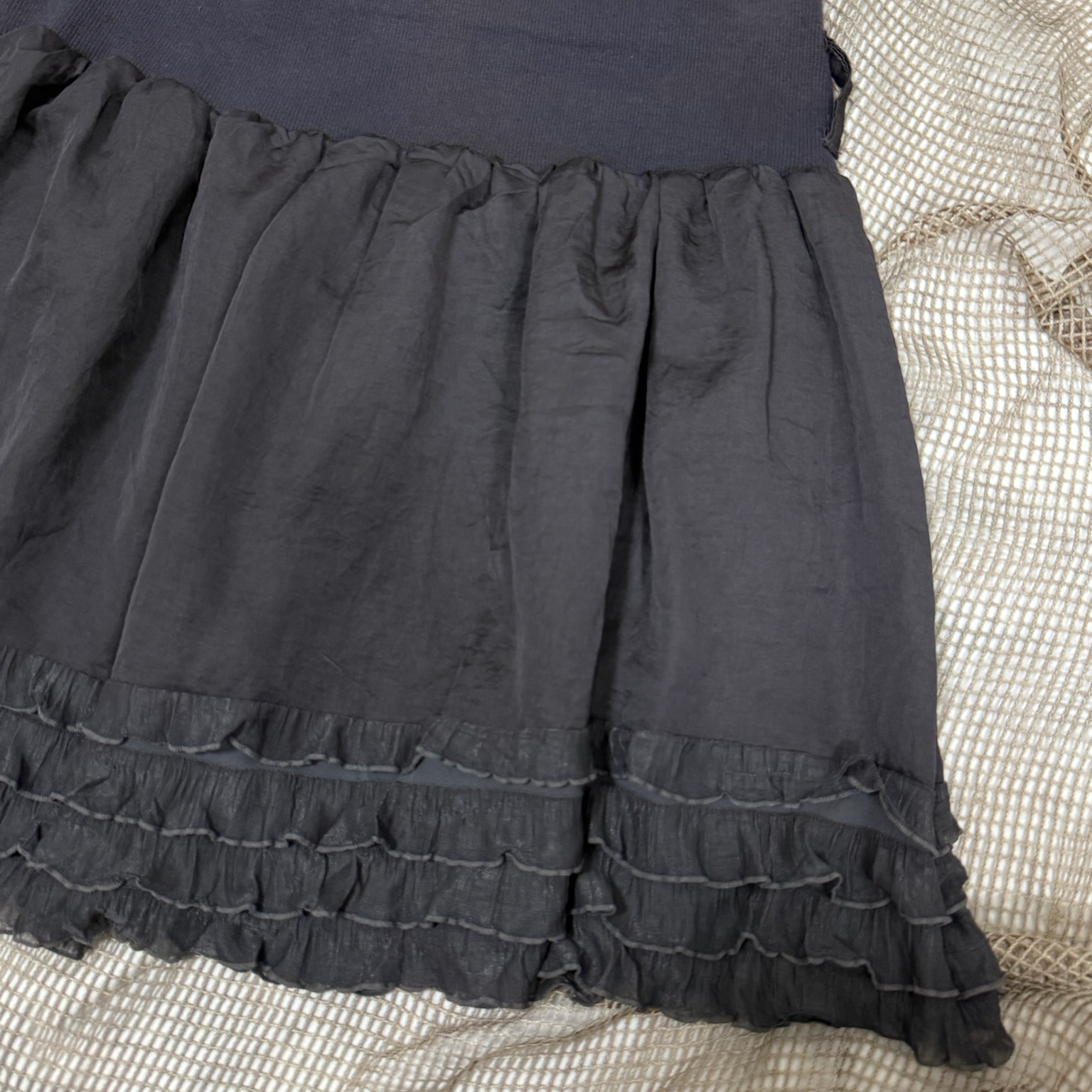 Black Ruffled Mini Skirt