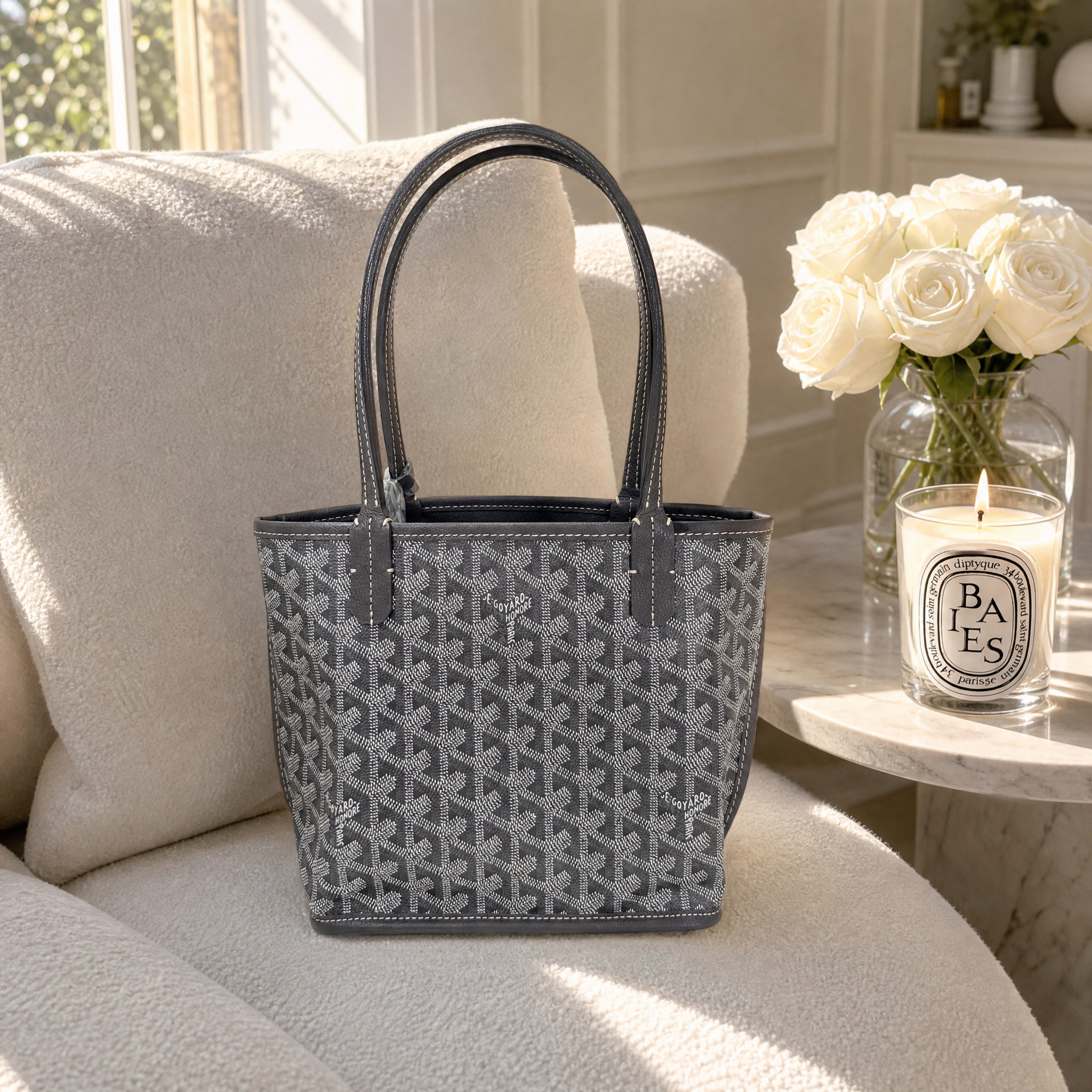 Unused Goyard Mini Anjou Bag-Grey