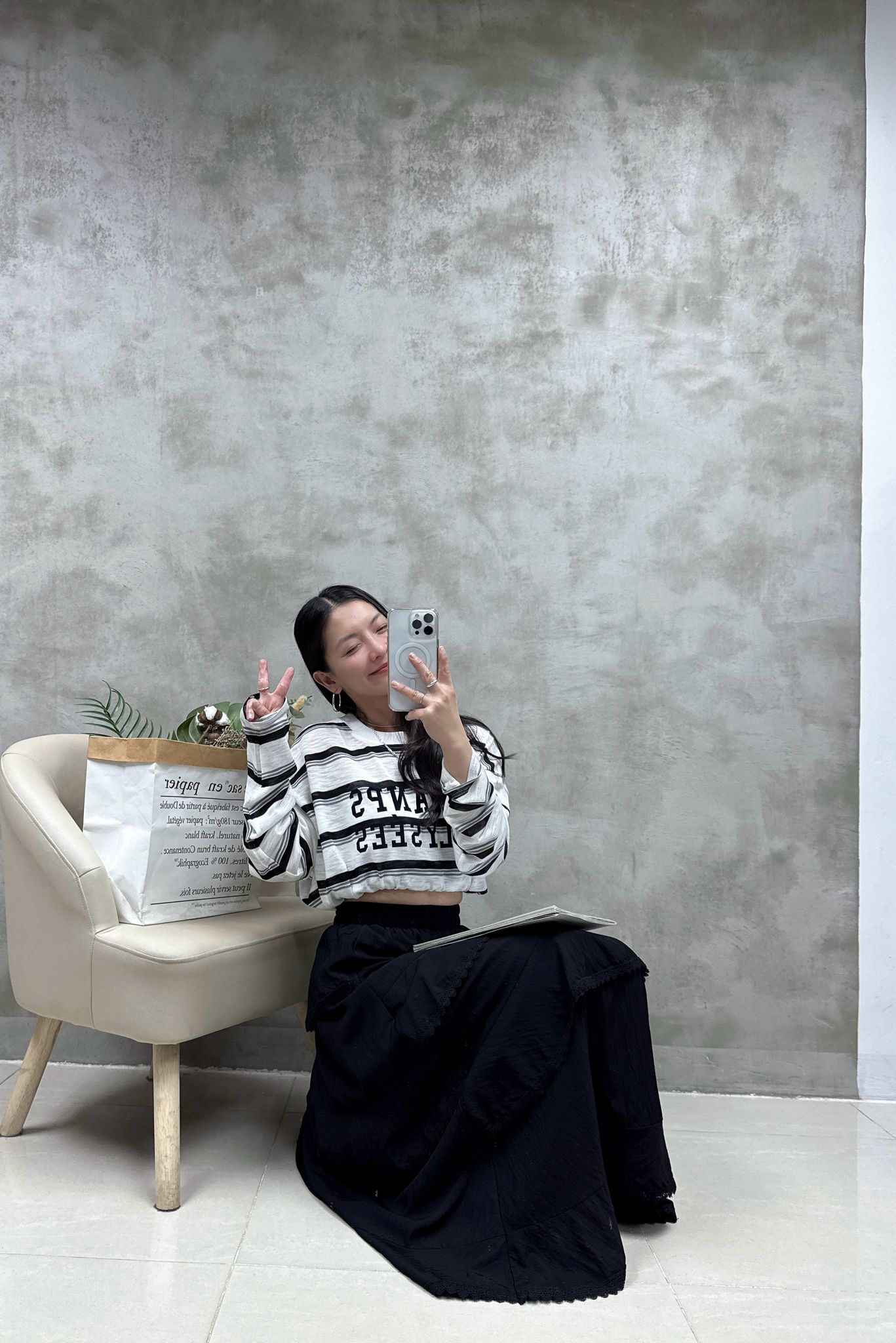 A07 層次感喱士邊半裙