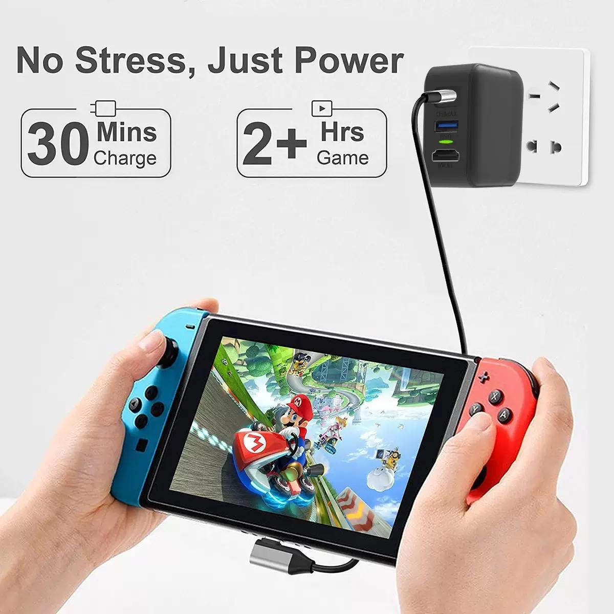 Nintendo Switch / Nintendo Switch 2 專用多功能 4K 充電轉接座 (直出電視) / Multifunctional Dock AC Adaptor (65W GaN) 