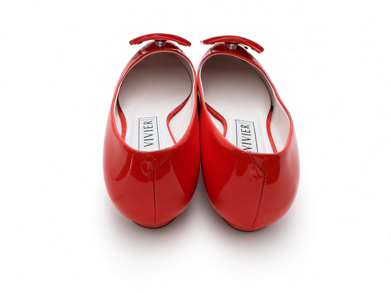 ［Preloved] New Roger Vivier orange patent pointed-toe flats