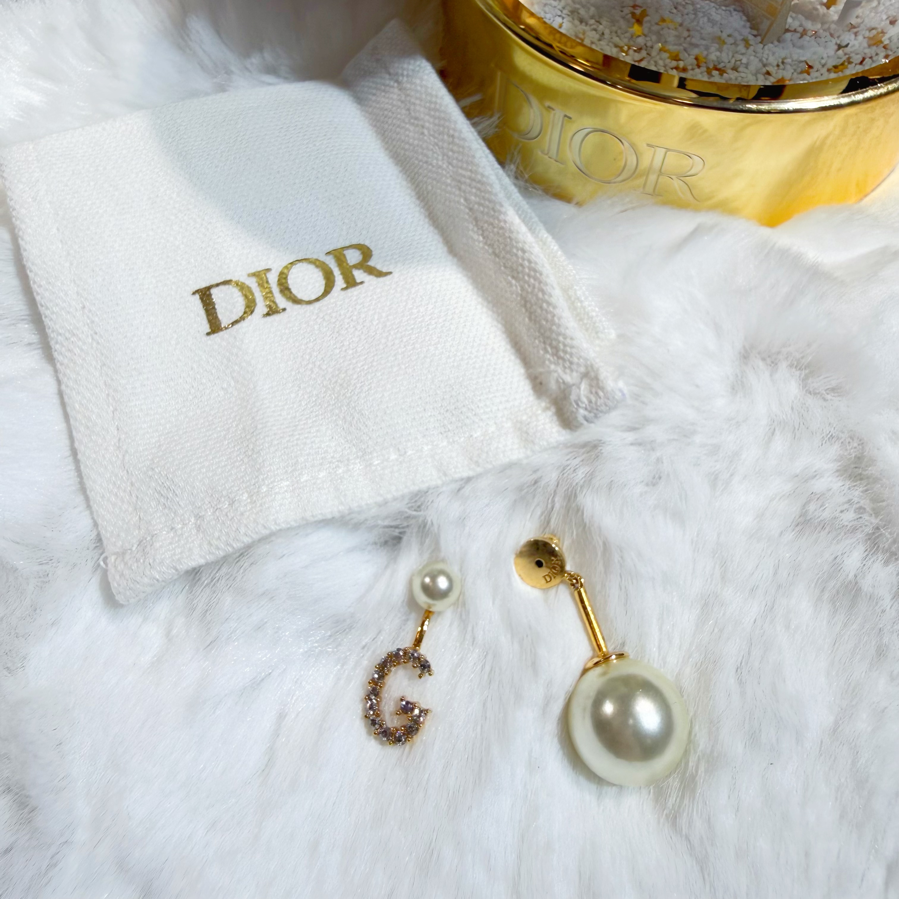 Dior earrings pearl/G