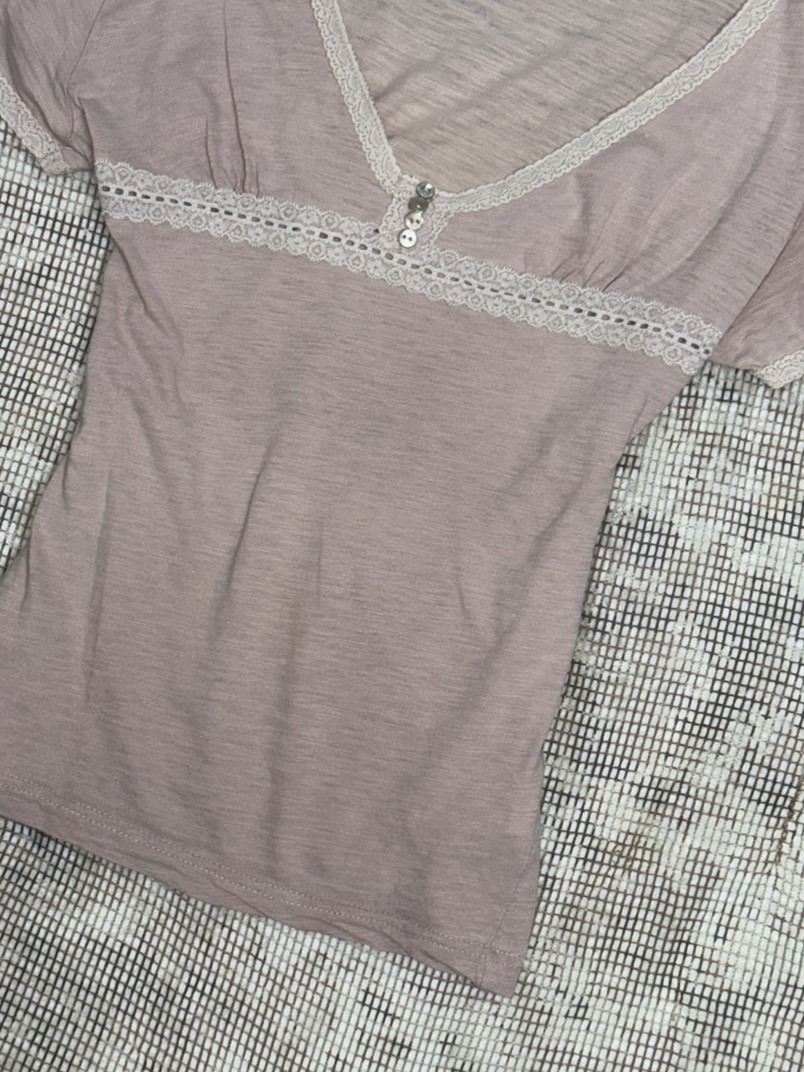 Coquette Dusty Pink Lace Crochet Blouse