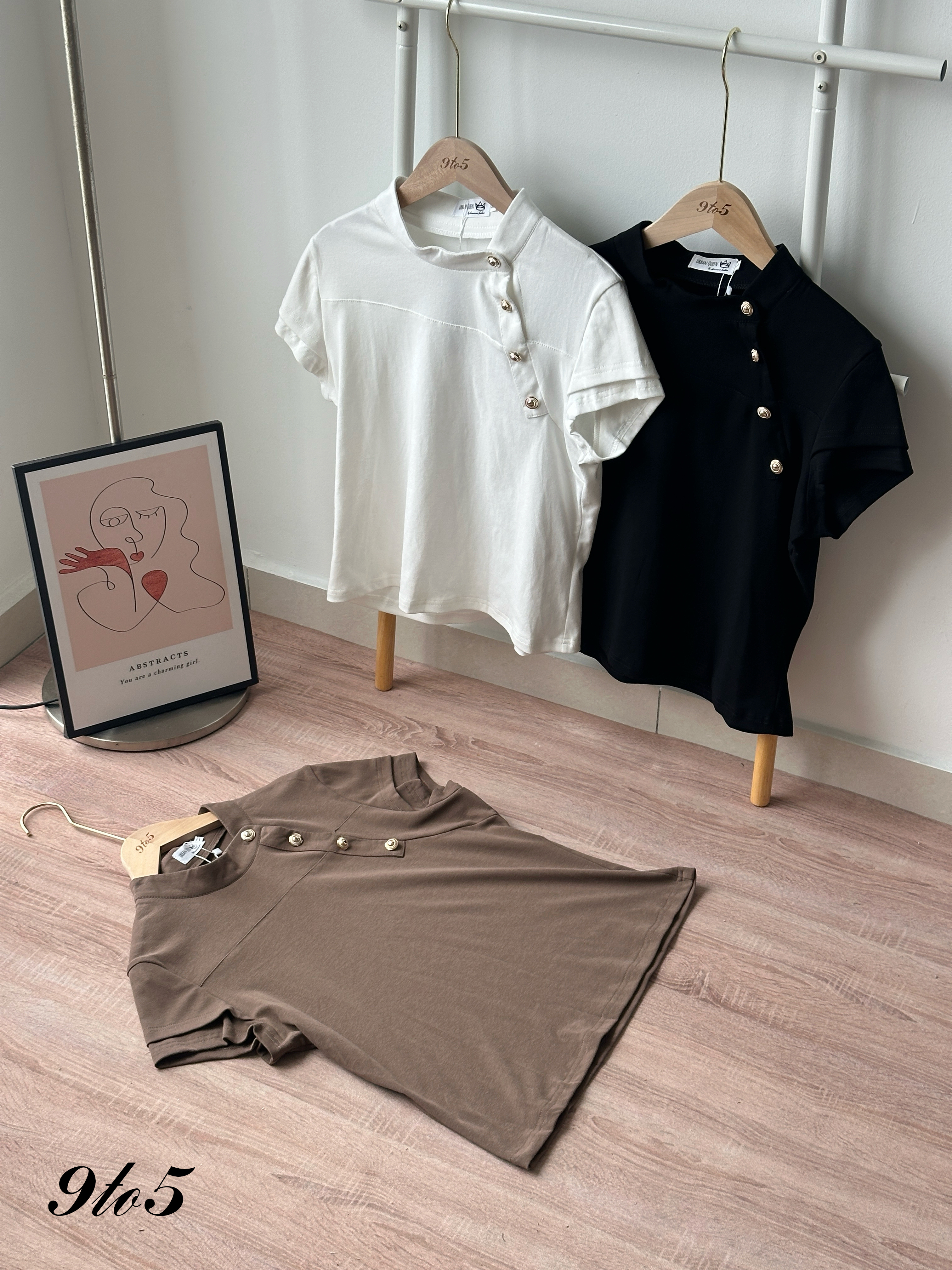 T4377 Mock Neck Double Layered Sleeves Top - 3 Colors 