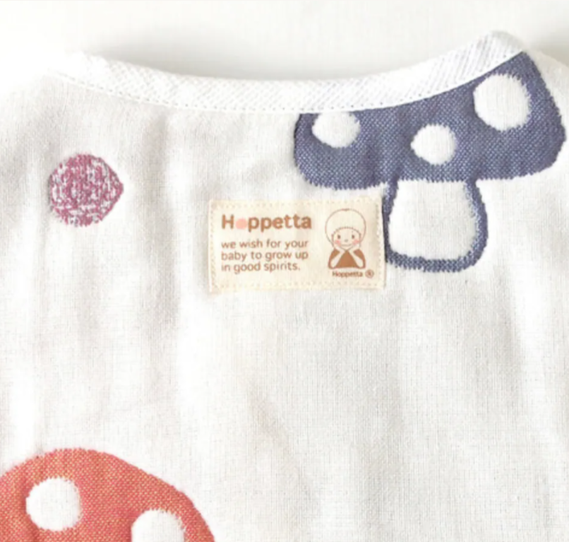 日本直送 Hoppetta - 日本製 10mois 經典蘑菇六重紗睡袋 (Baby Size現貨)