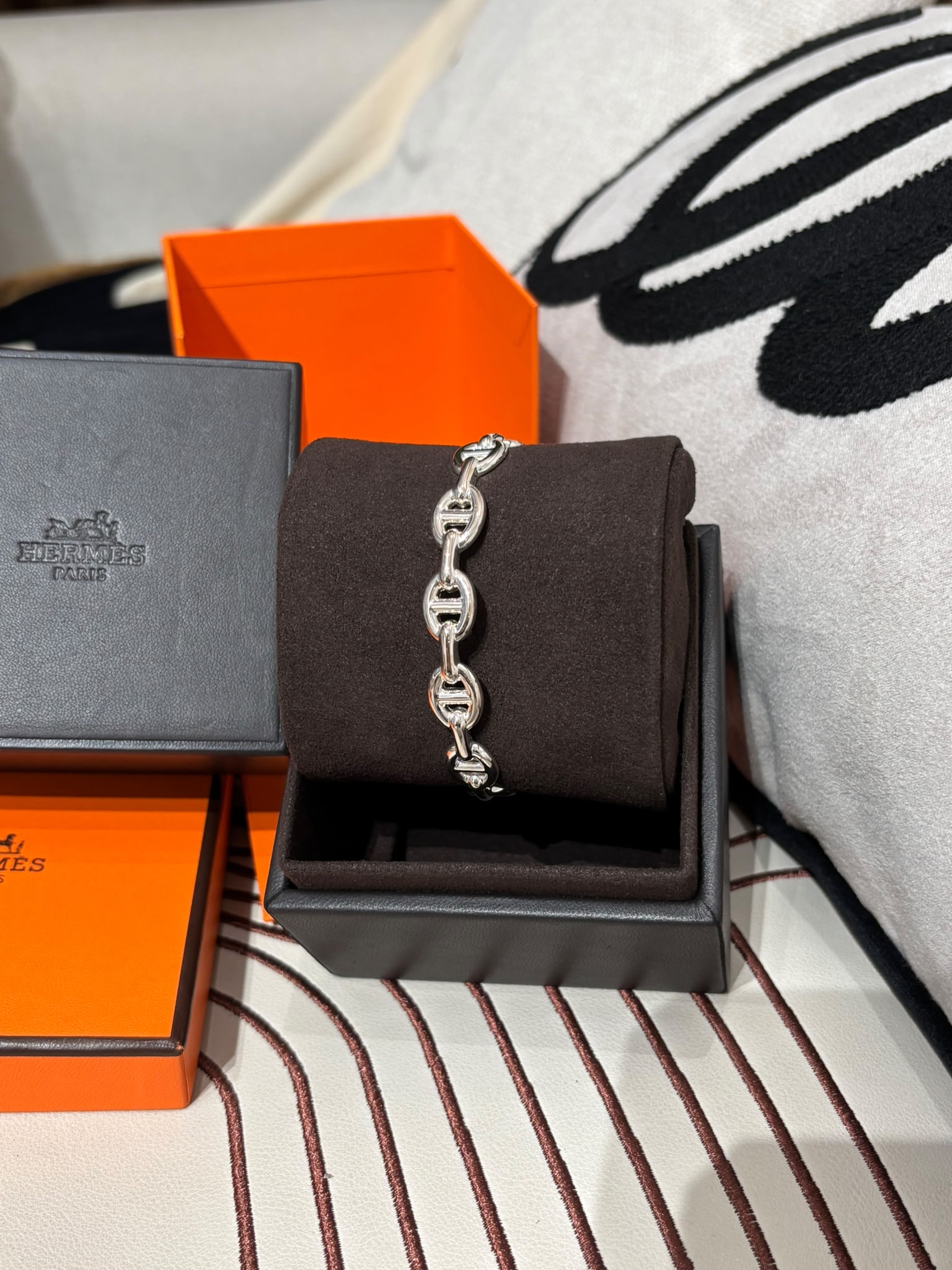 全新 HERMES 925 CHAINE D ANCRE Enchainee bracelet 純銀 豬鼻手鐲 ST16.4cm 100%Authentic,100%new 全新貨品✅收據✅Box