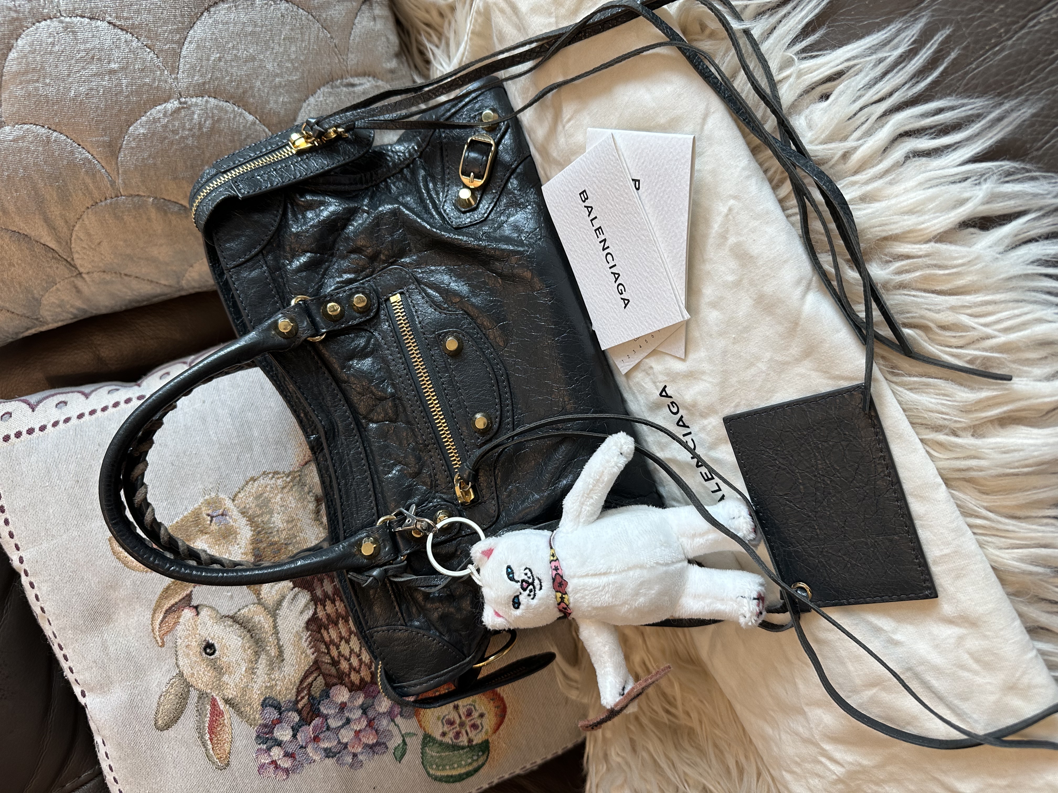 balenciaga dark grey city ghw 