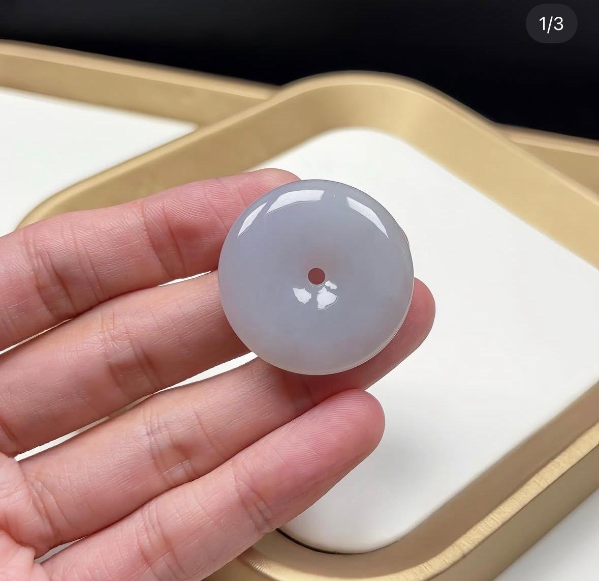 冰白翡翠平安扣