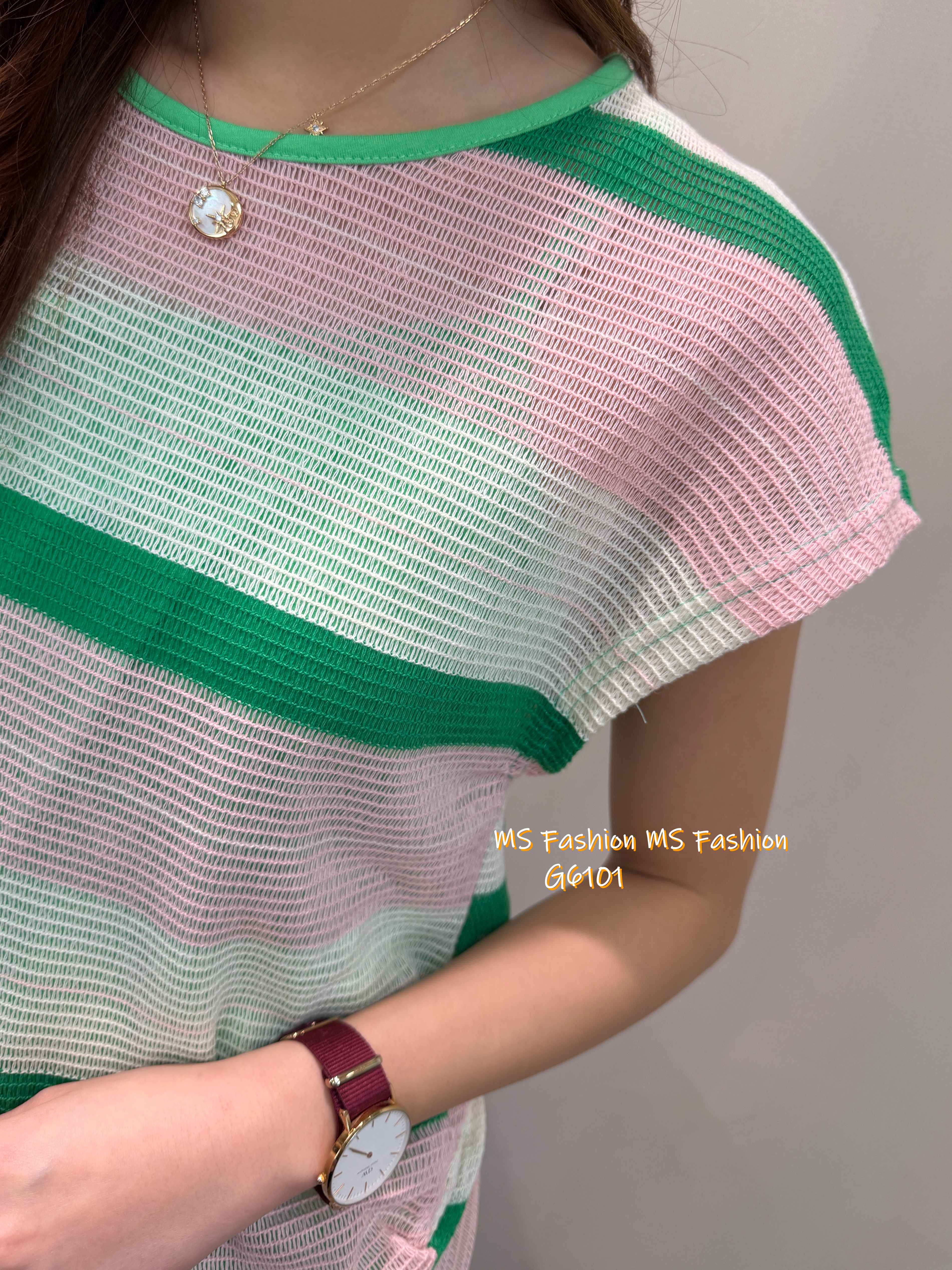 G6101 韓國🇰🇷靚色橫間top set