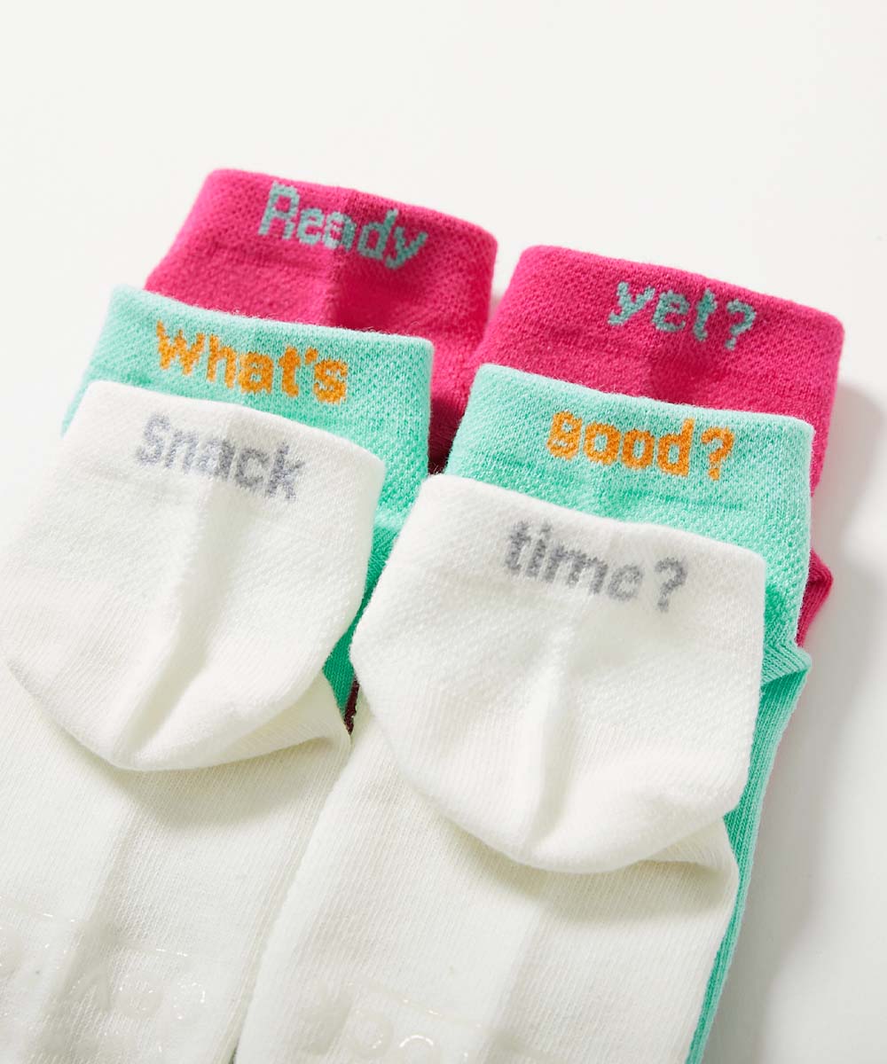 🆕【⭐訂購⭐】🇯🇵日本直送🌀霓虹色系列 標語設計 透氣運動短襪 套裝(1套3對)［4款選］🌀[ELCA-0074][260409]
