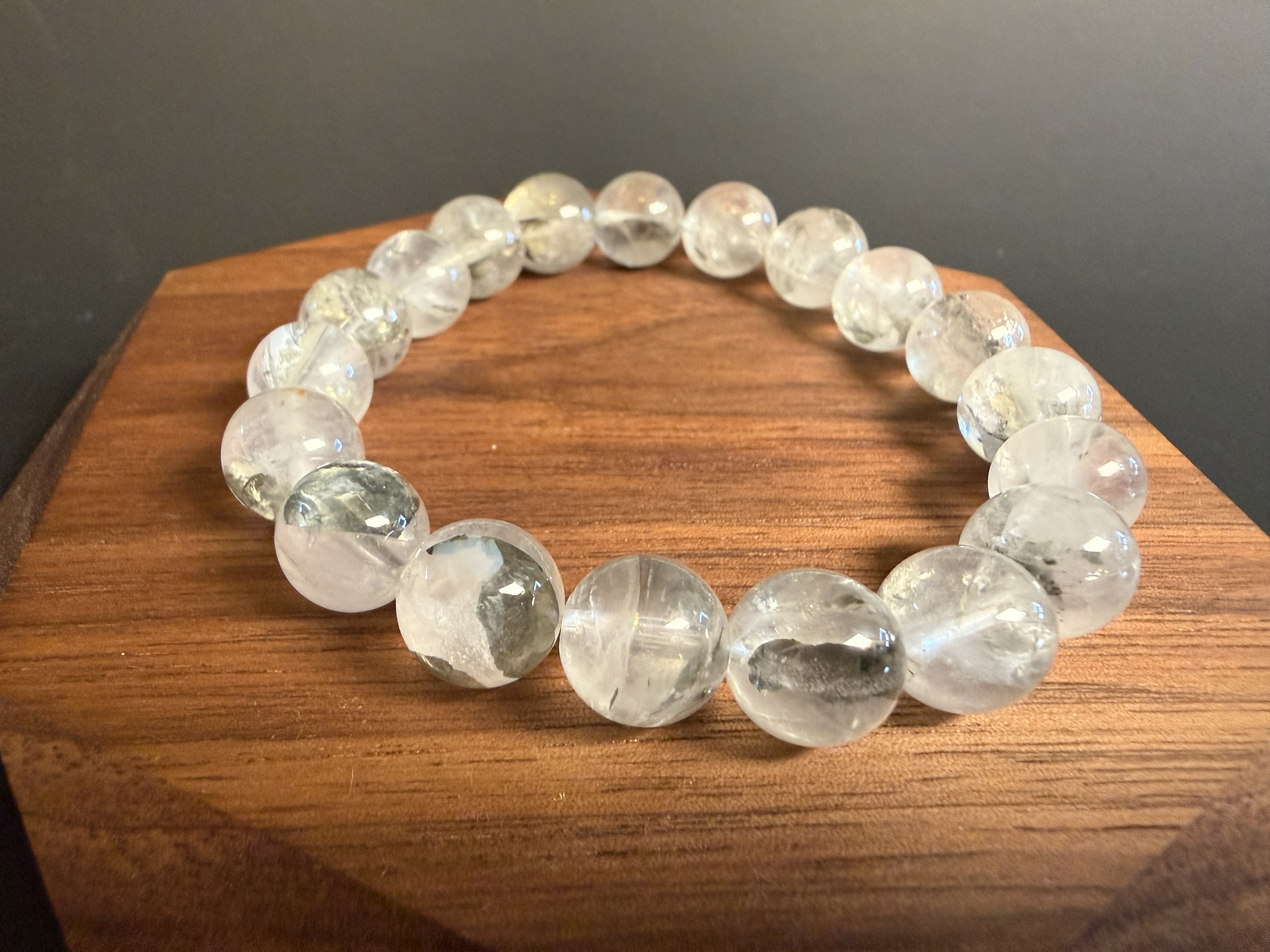 銀銅礦手串｜Silver-Copper Pattern Stone Bracelet｜10–11mm