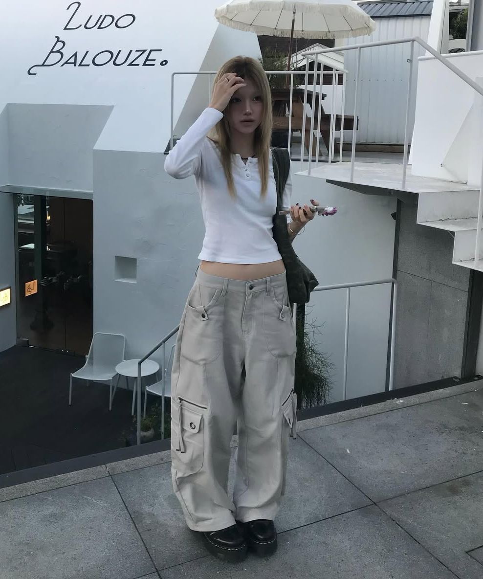 🇰🇷訂購｜FANCY CLUB｜Cross Pocket Cargo Pants 4色