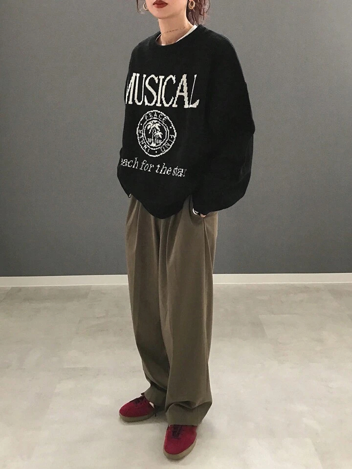 復古音樂主題針織毛衣