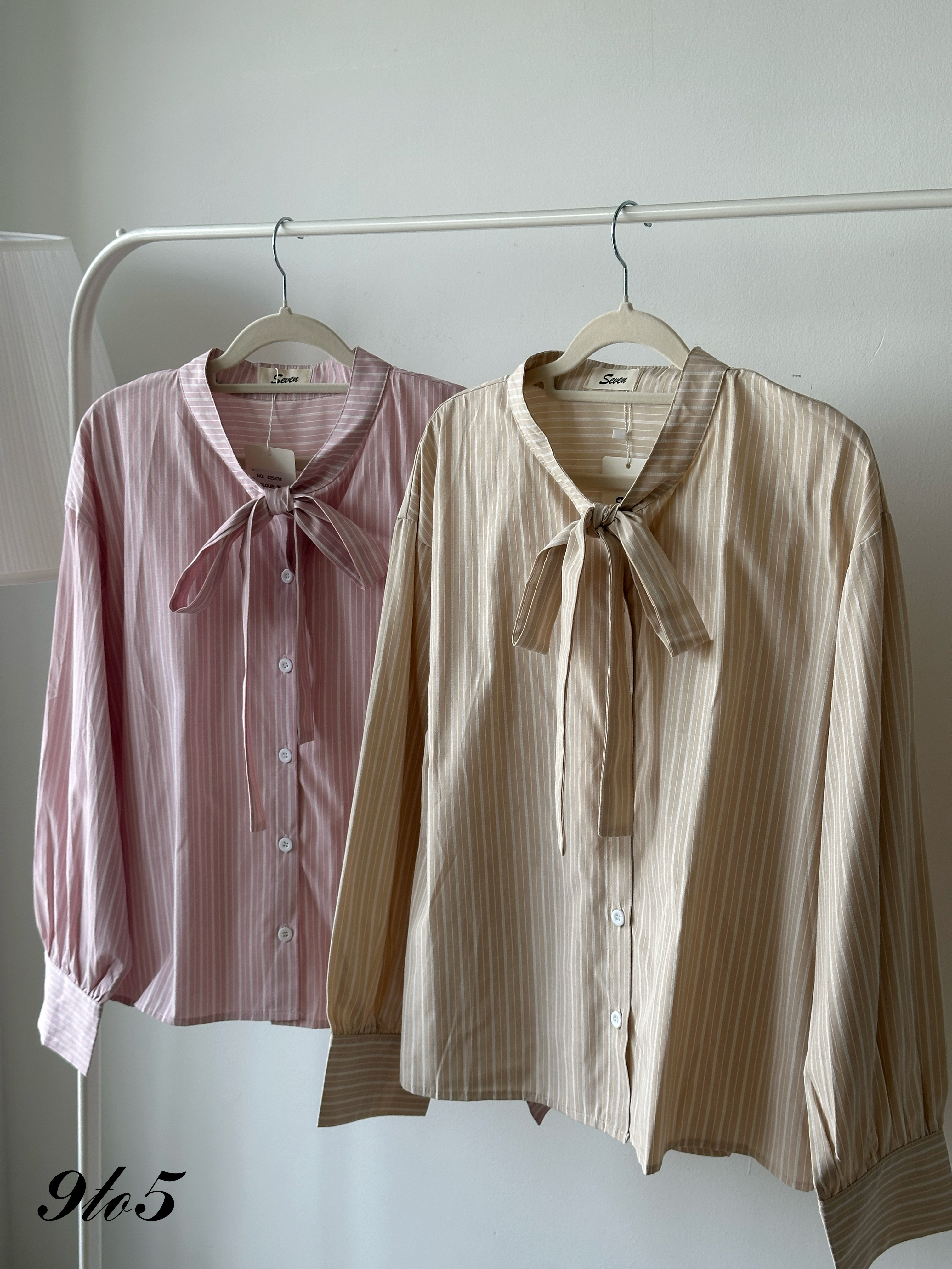 T4247 Bow-tie Stripe Shirt - 4 Colors 