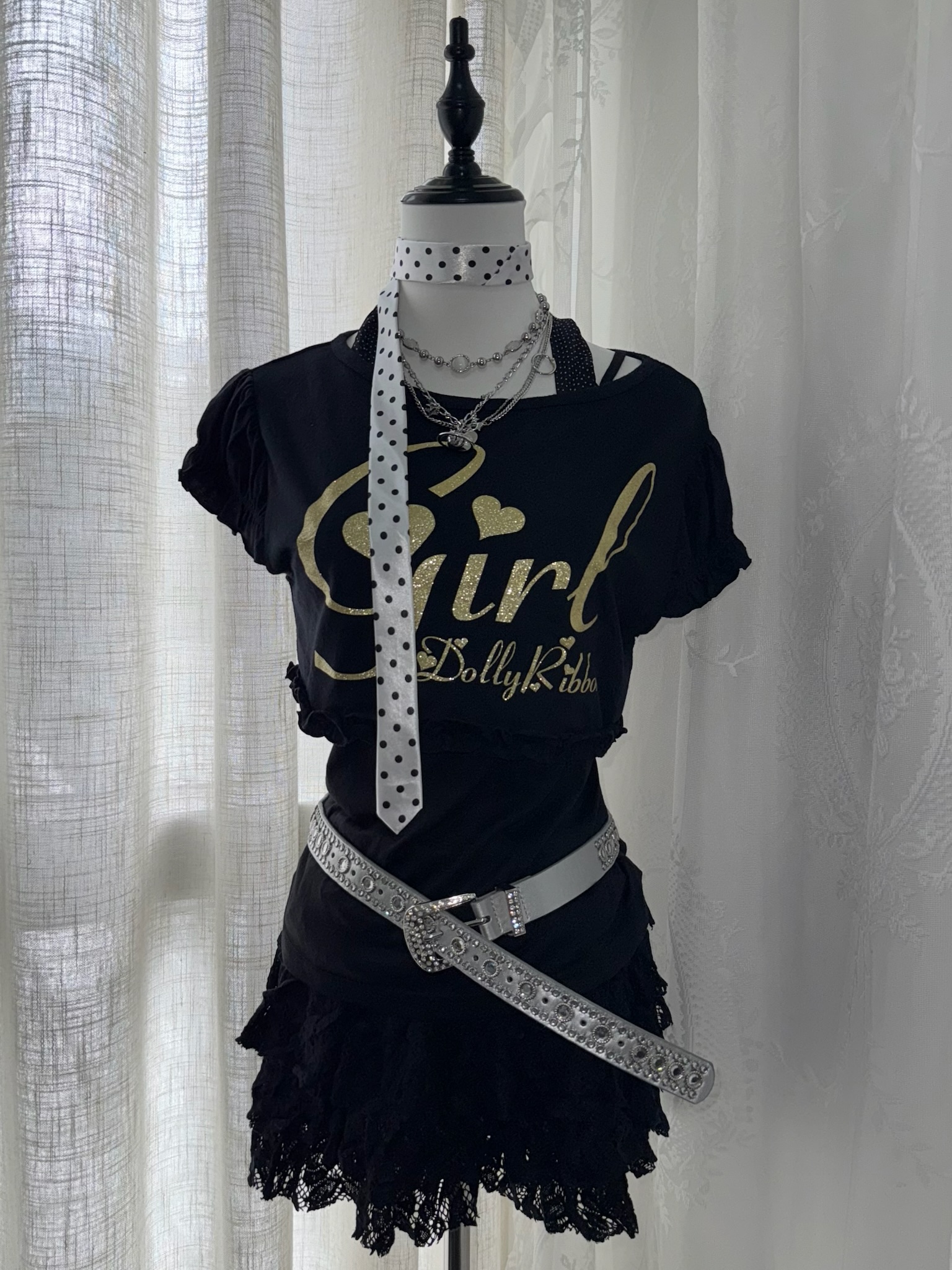 2000s Dolly Ribbon Inspired Harajuku Style Set 