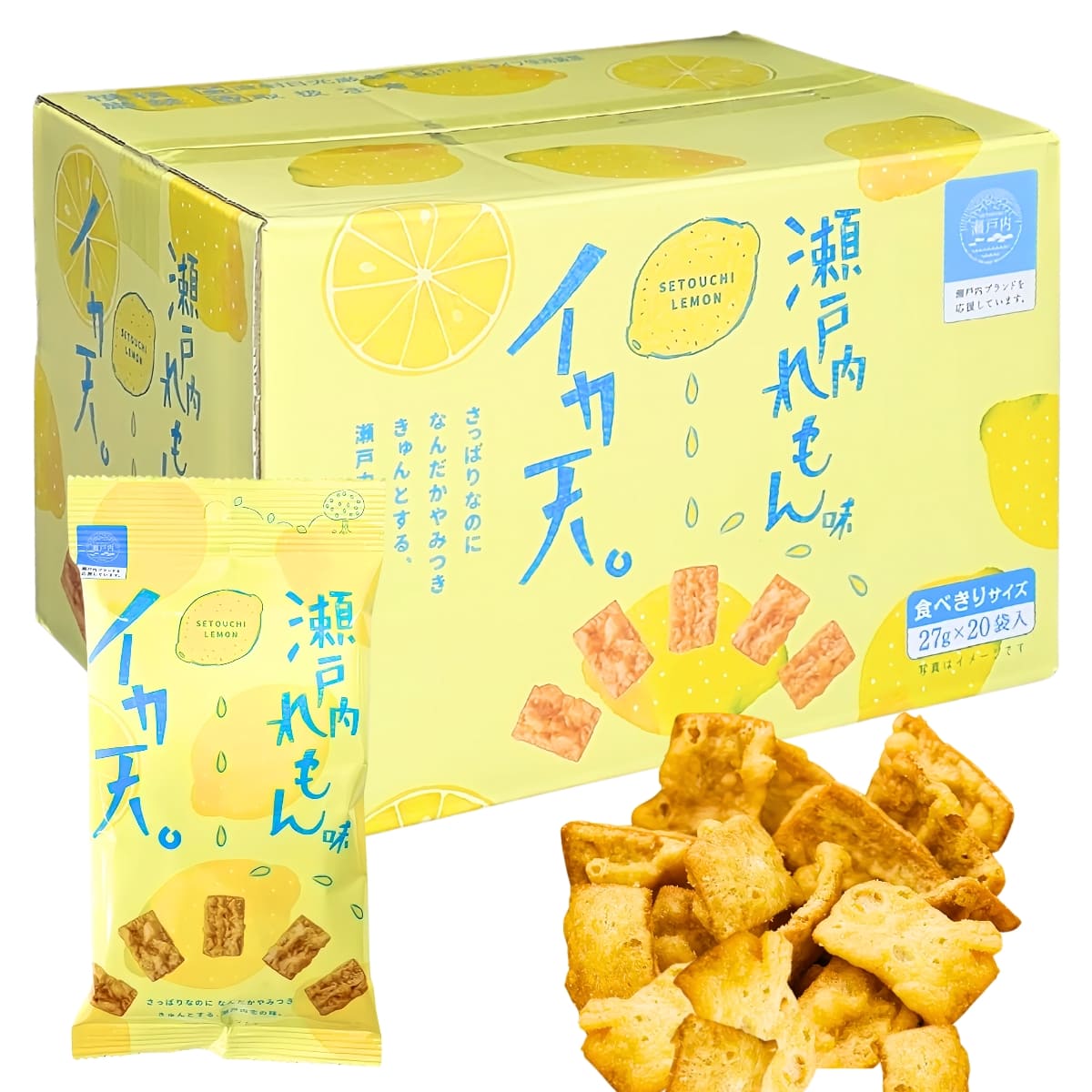 日本產 - 瀨戶內 檸檬味 魷魚天婦羅脆餅 27g x (20袋入) Fried Squid Lemon Flavor