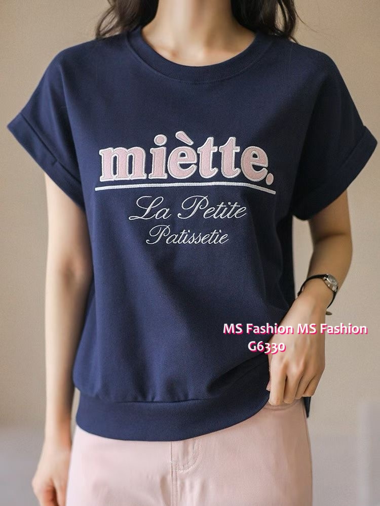 G6330 韓國🇰🇷拼色字母print top