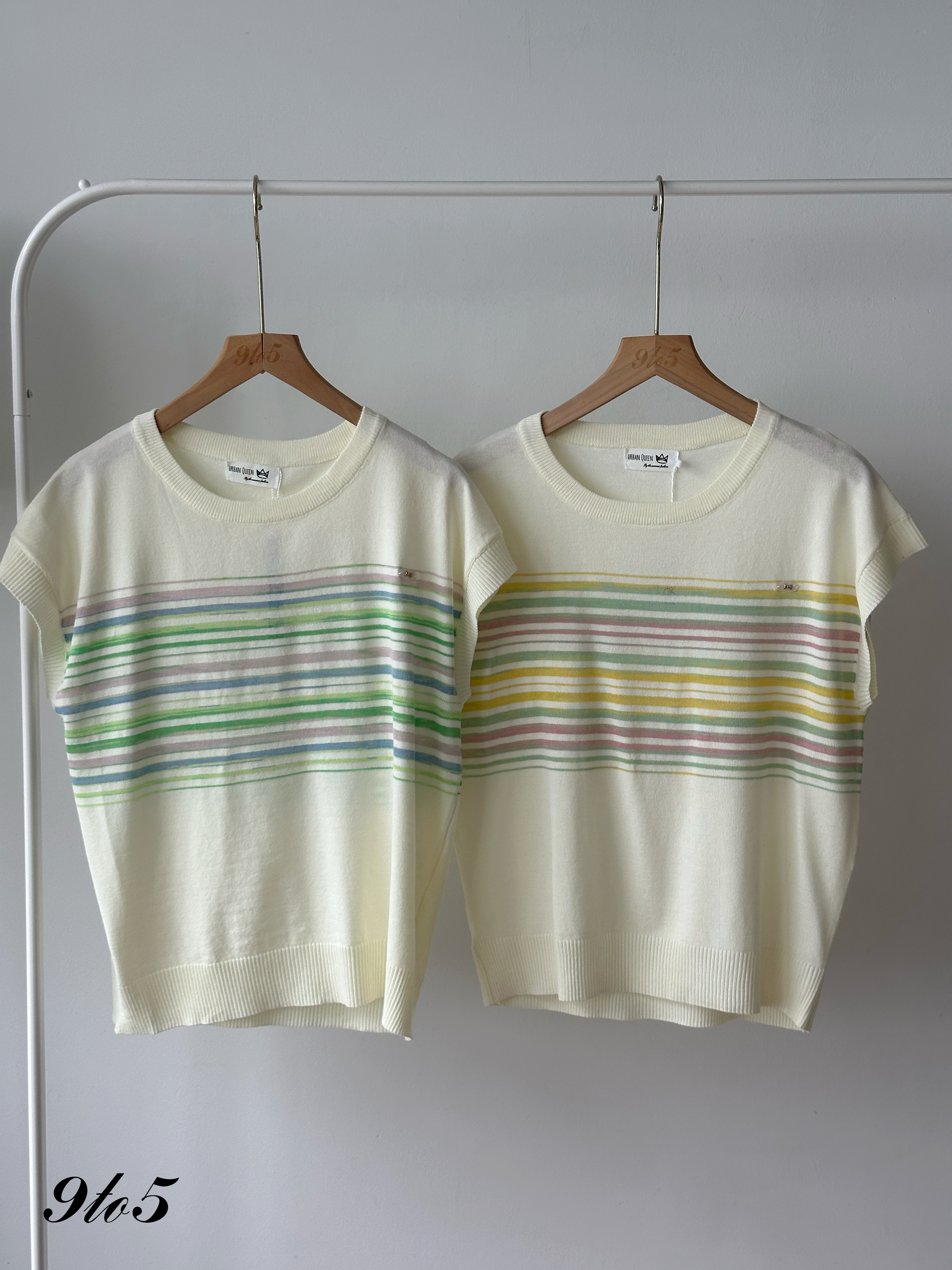 T4330 Contrast Stripe Knit Top - 4 Colors 