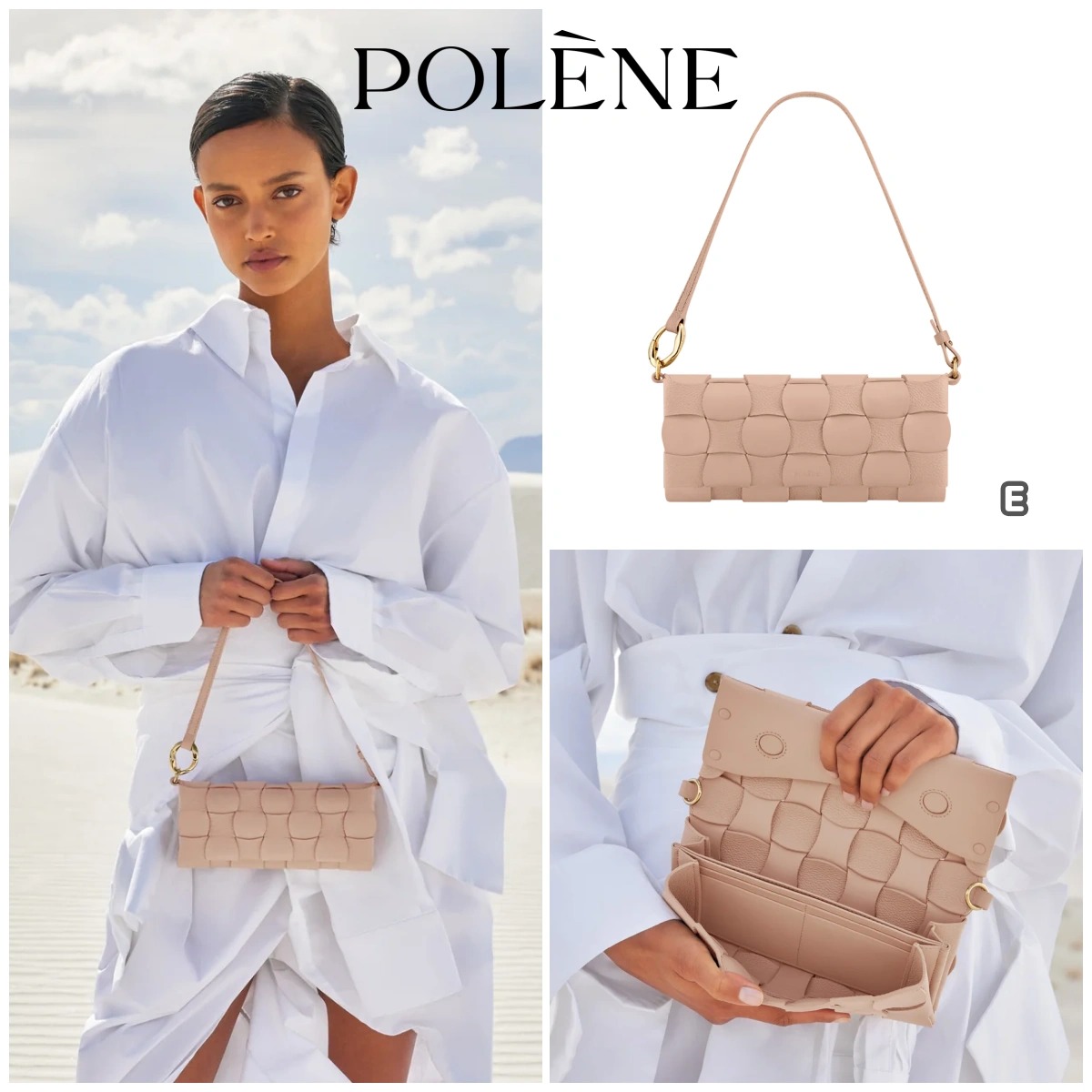 POLENE Neiti 皮革編織手袋