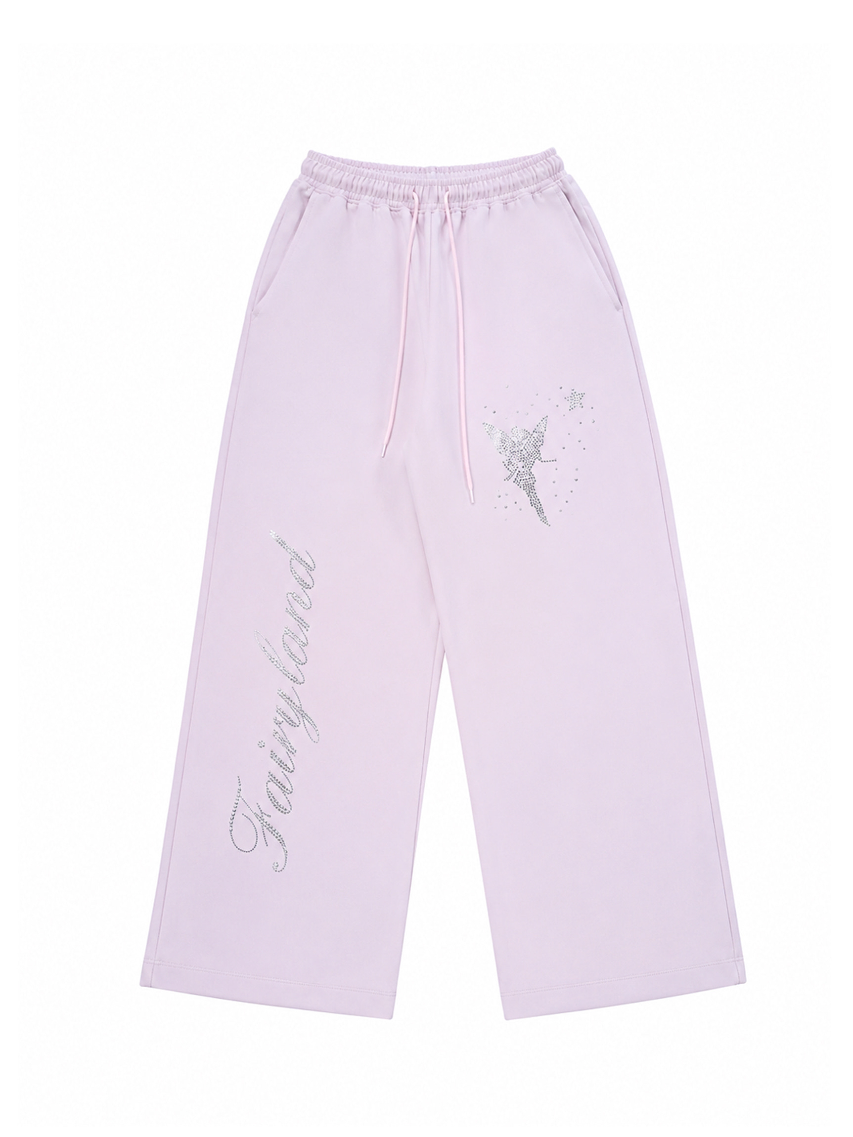 Rhinestone Graphic Wide-Leg Pants
