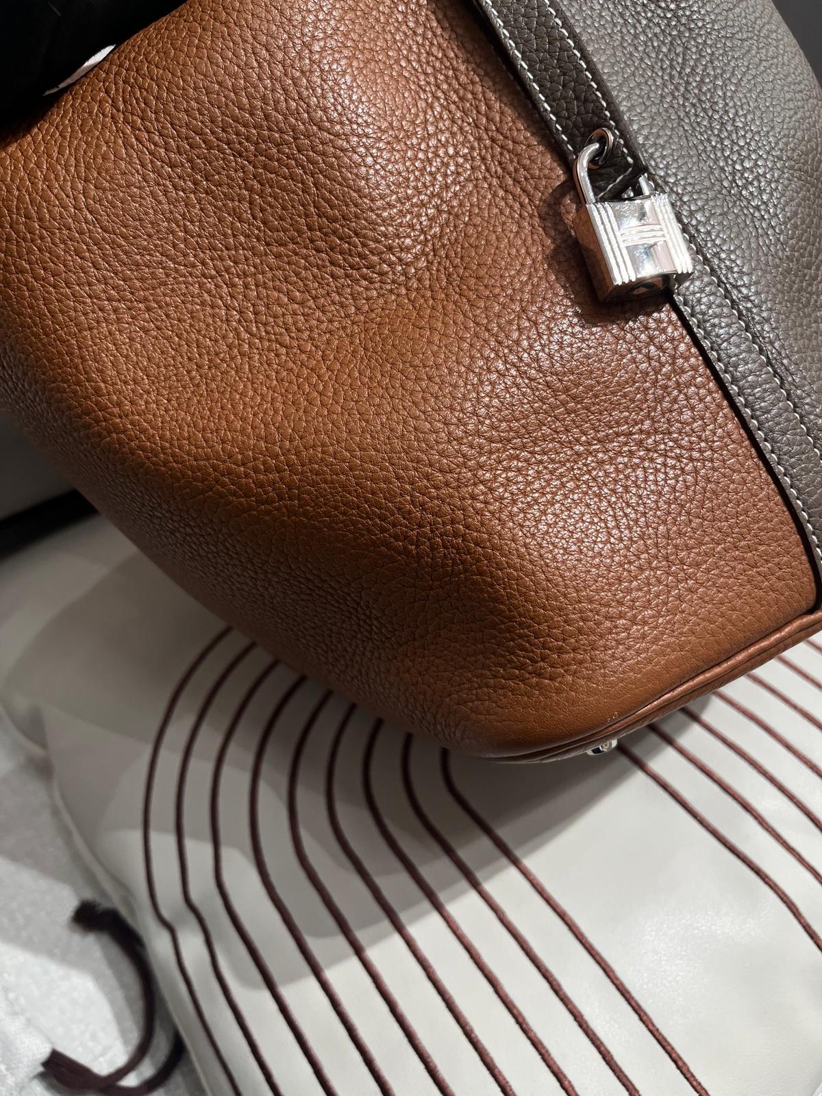 Hermes Picotin 22 Stamp [P] Duo Etoupe / Gold 100%Authentic, 95%New ✅Key Lock✅Dust bag 