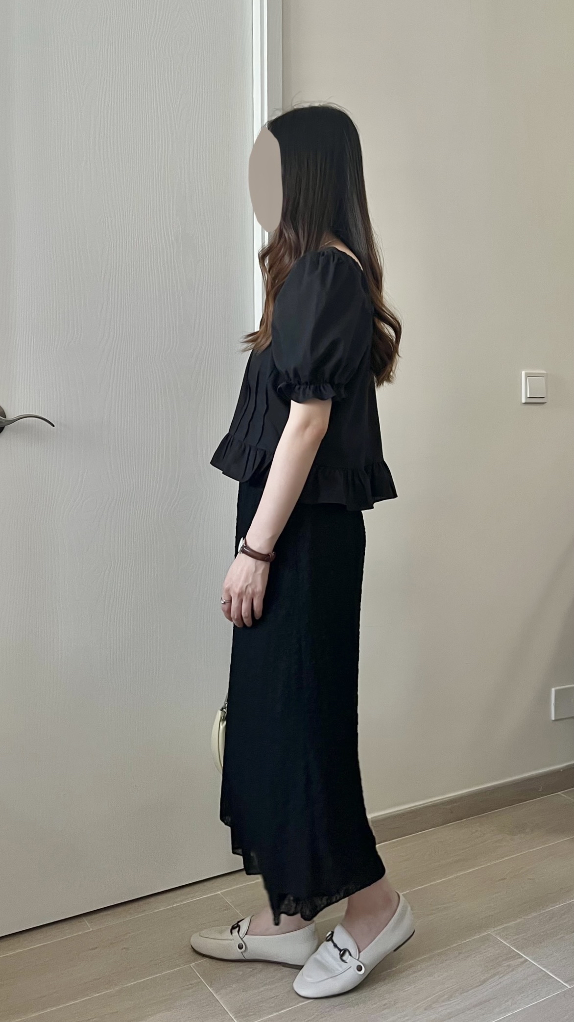 lace雙層小花長裙 免熨