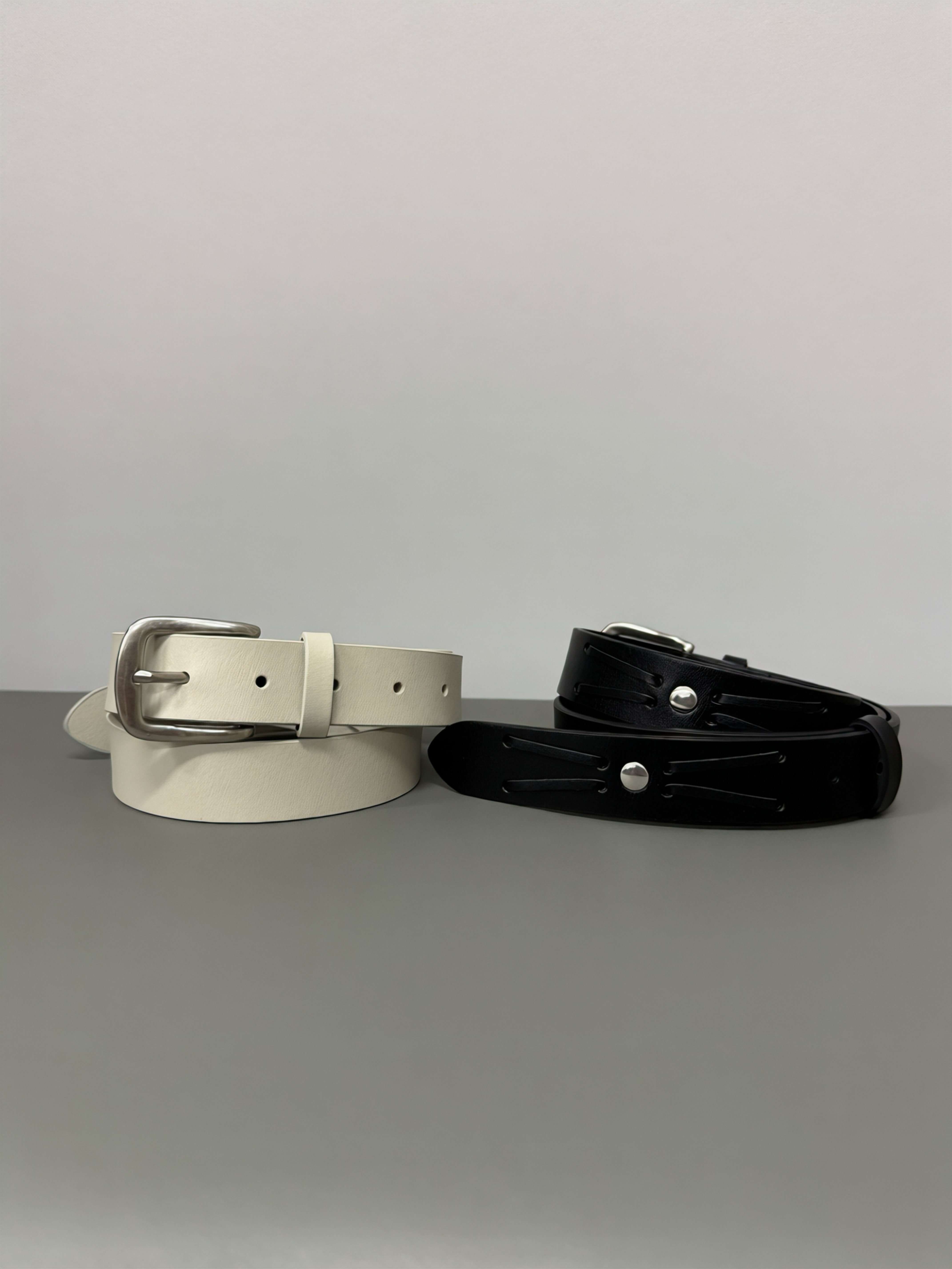 Leather studded belt #be12