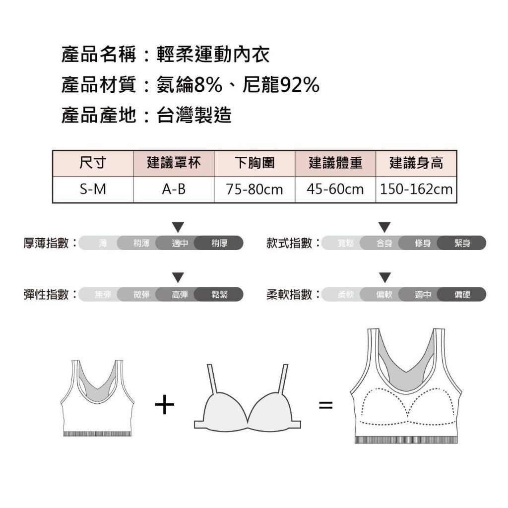 $68組2件。24組起$58組。台灣製輕柔運動內衣(JG-398)-1組2件