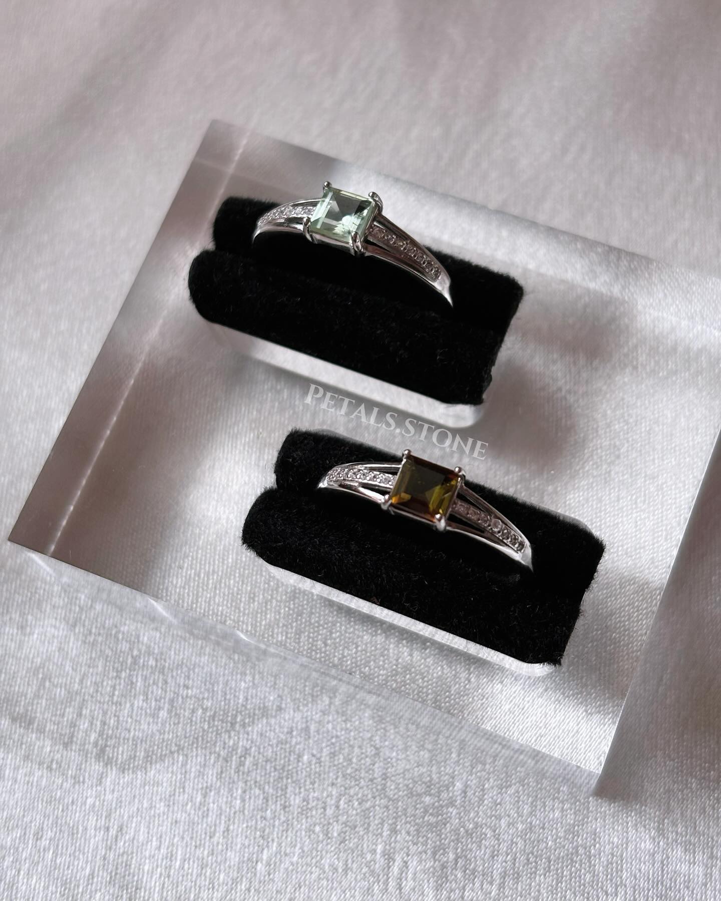 ♦︎Layered Tourmaline square-cut rings◼︎