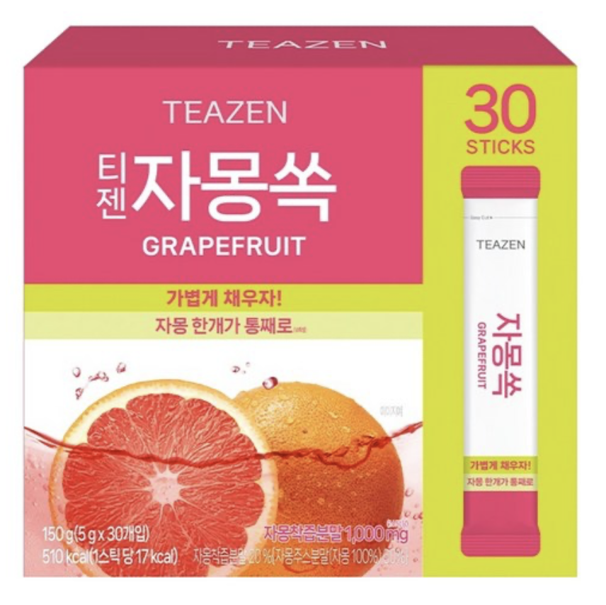 纖體消脂｜韓國 TEAZEN 鮮榨西柚 溶脂粉末茶｜Watermix Grapefruit Flavour