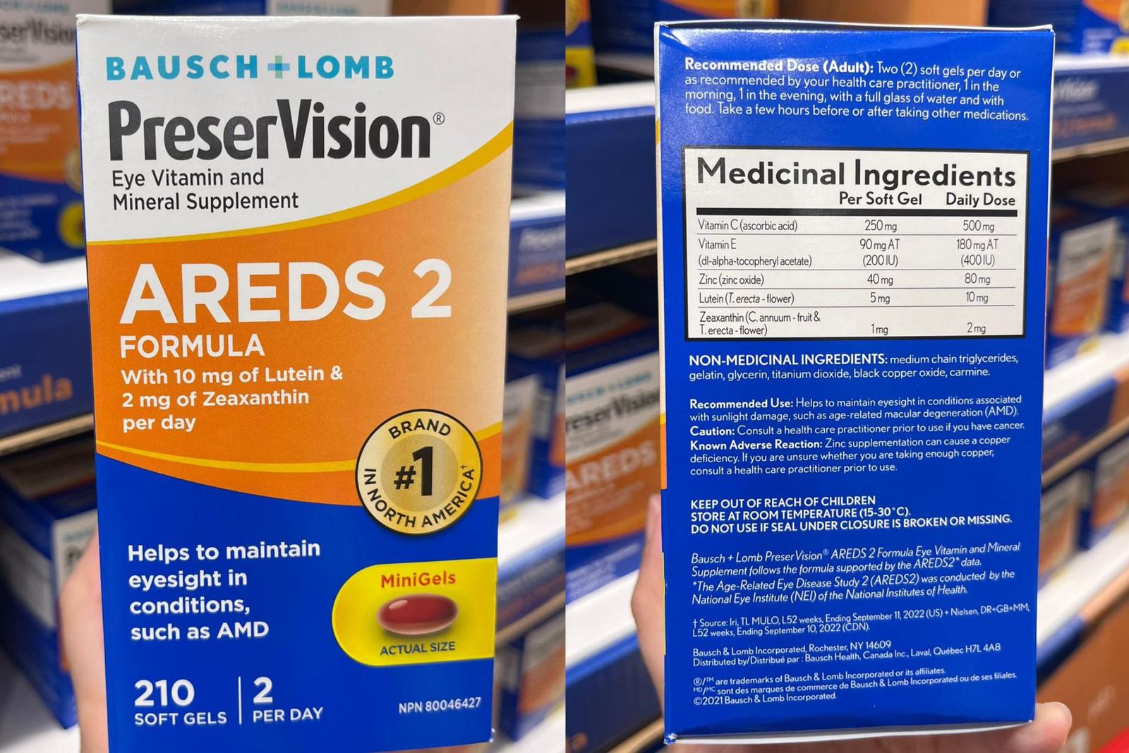 加拿大直送 Bausch+Lomb 眼睛維他命 AREDS 2  
