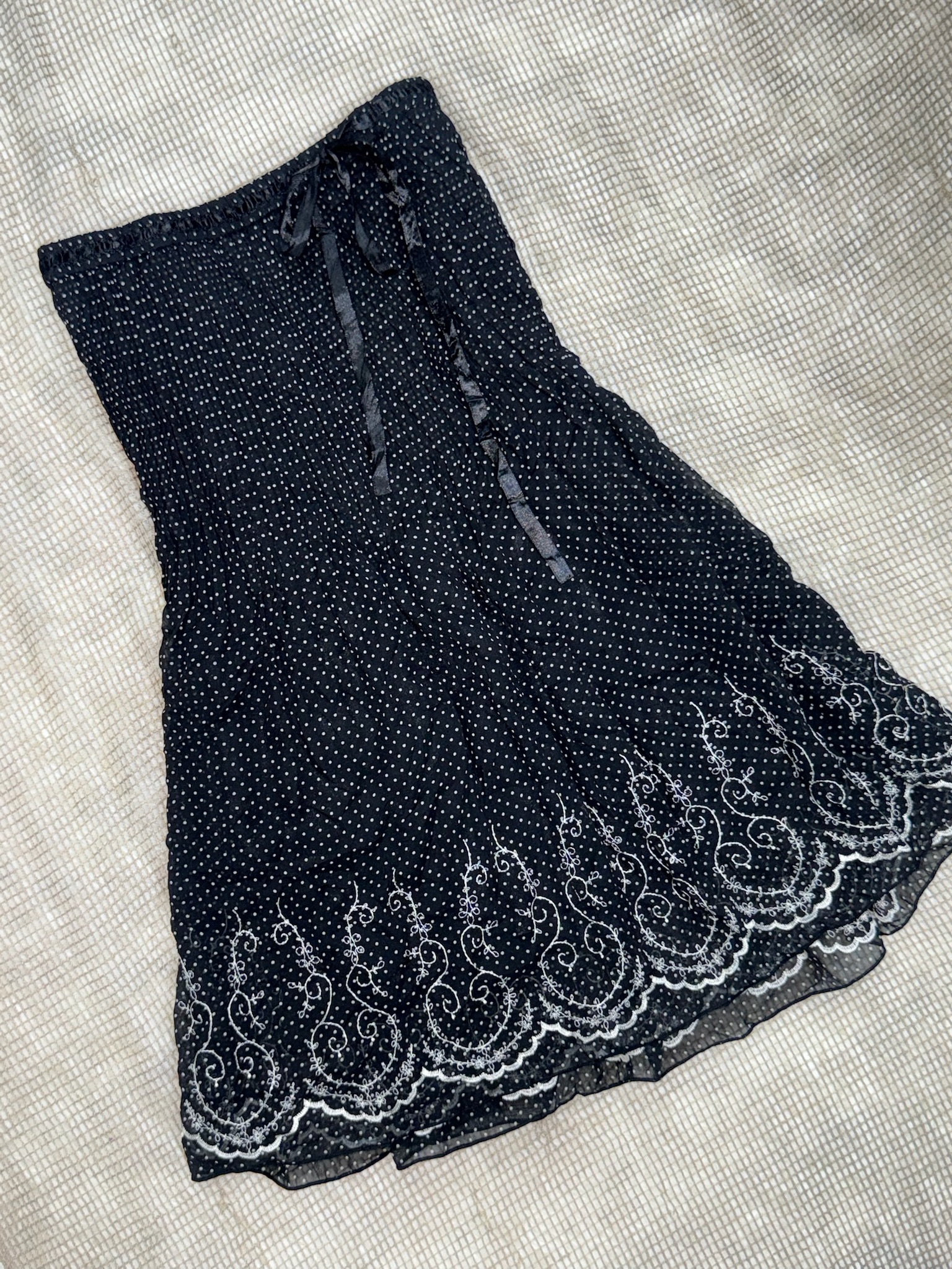 Coquette Aesthetic Micro Dot Ruffle Skirt
