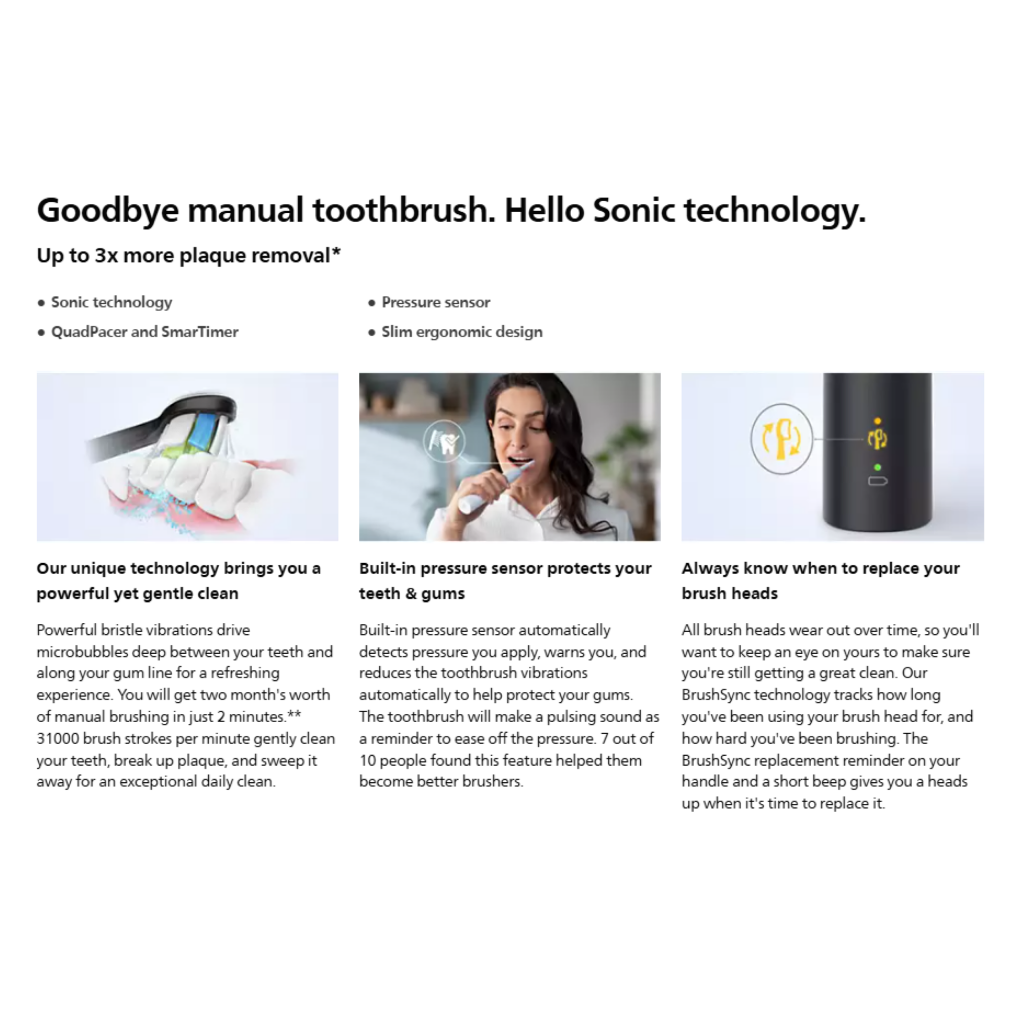 Philips Sonicare 3100 Series Sonic Electric Toothbrush (HX3671/54)