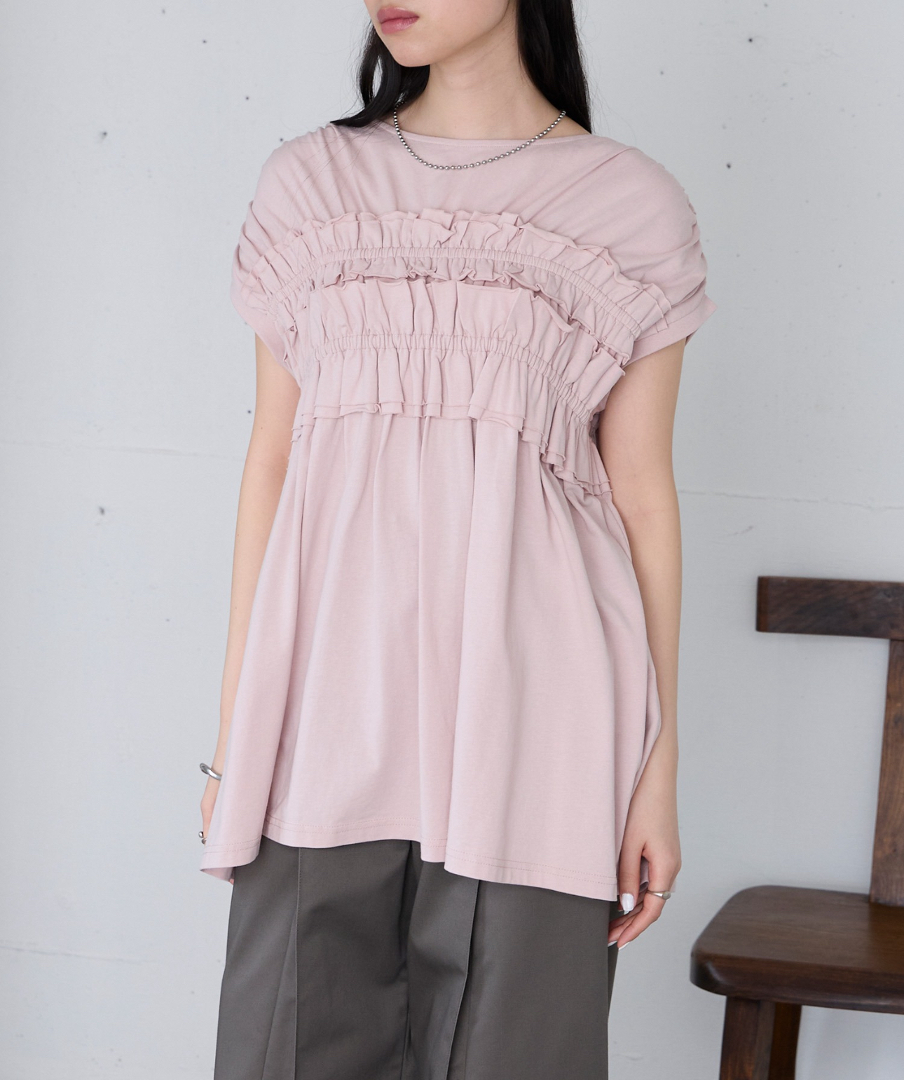 日本褶皺長款衫