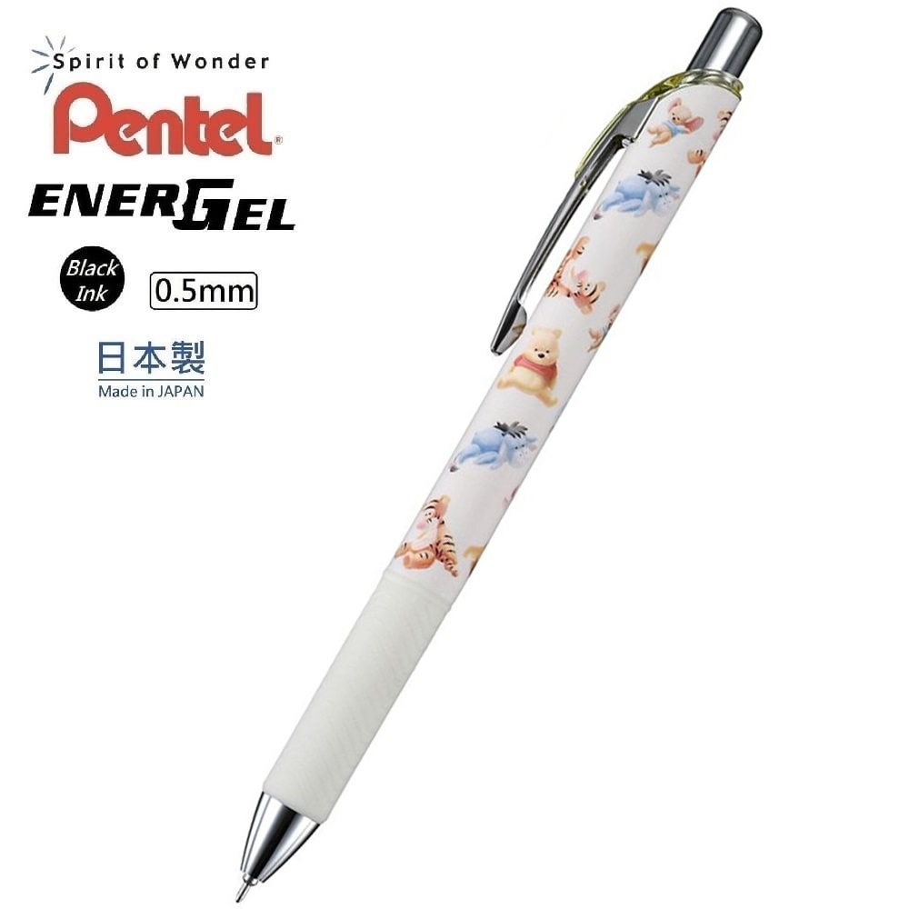 現貨｜【日本 Disney Store 限定】Winnie the Pooh 小熊維尼 日本製 Pentel EnerGel 0.5mm 黑色 啫喱筆 208841
